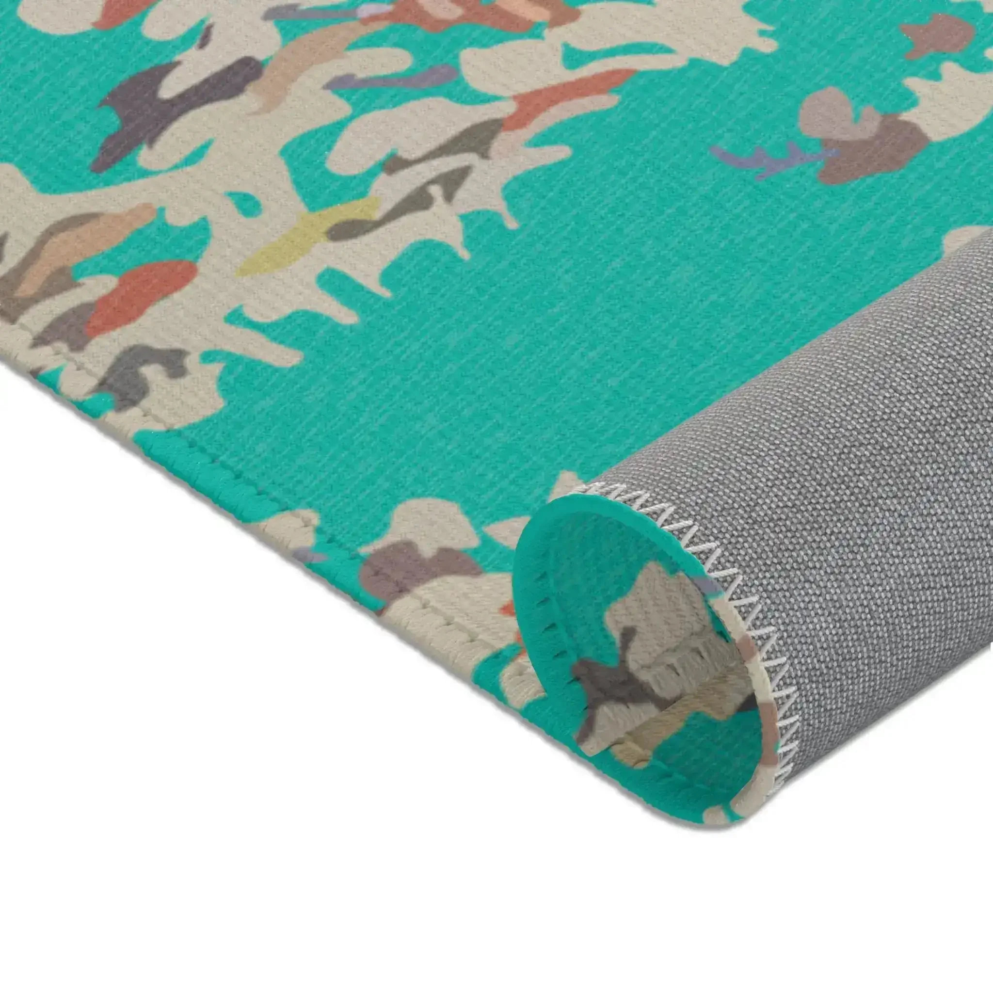Teal Coral Reef Abstract Accent Rug - Image 9