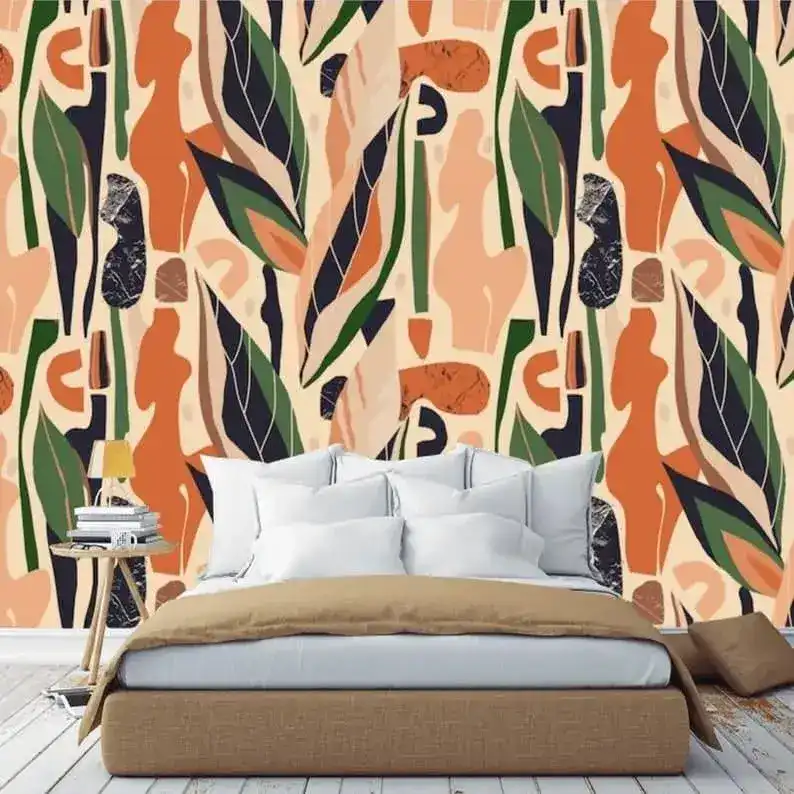 Terracotta Beige and Orange Abstract Wallpaper - Image 3
