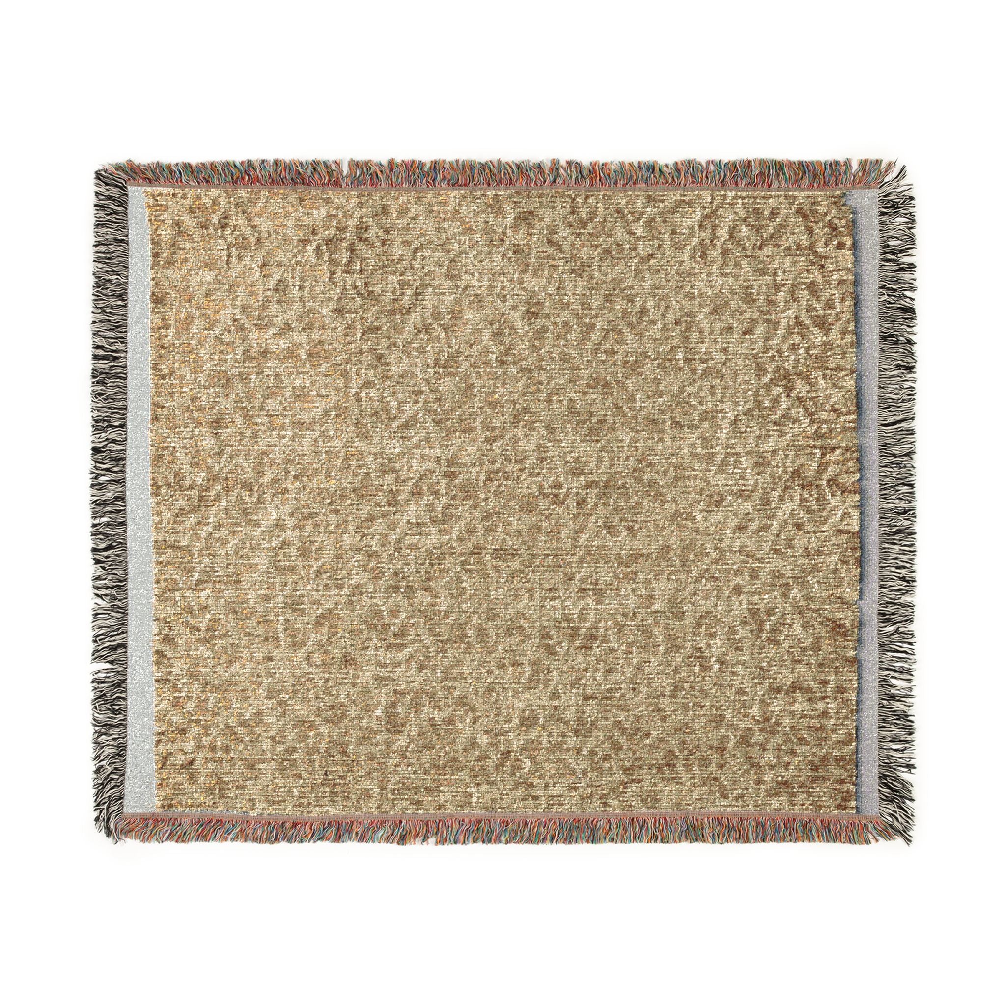 Textile with Tiny Leaves Woven Throw Blanket