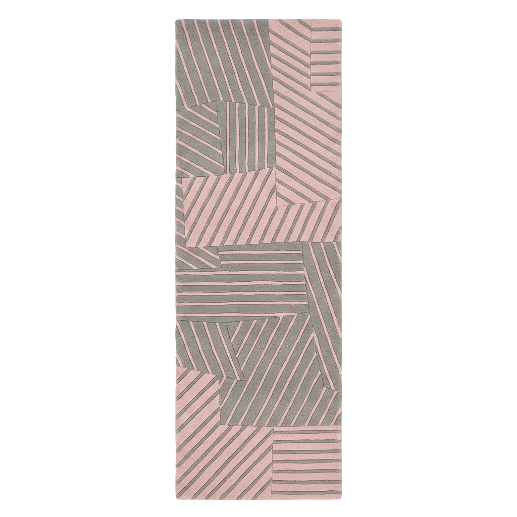 Textured Block Hand Tufted Runner Rug