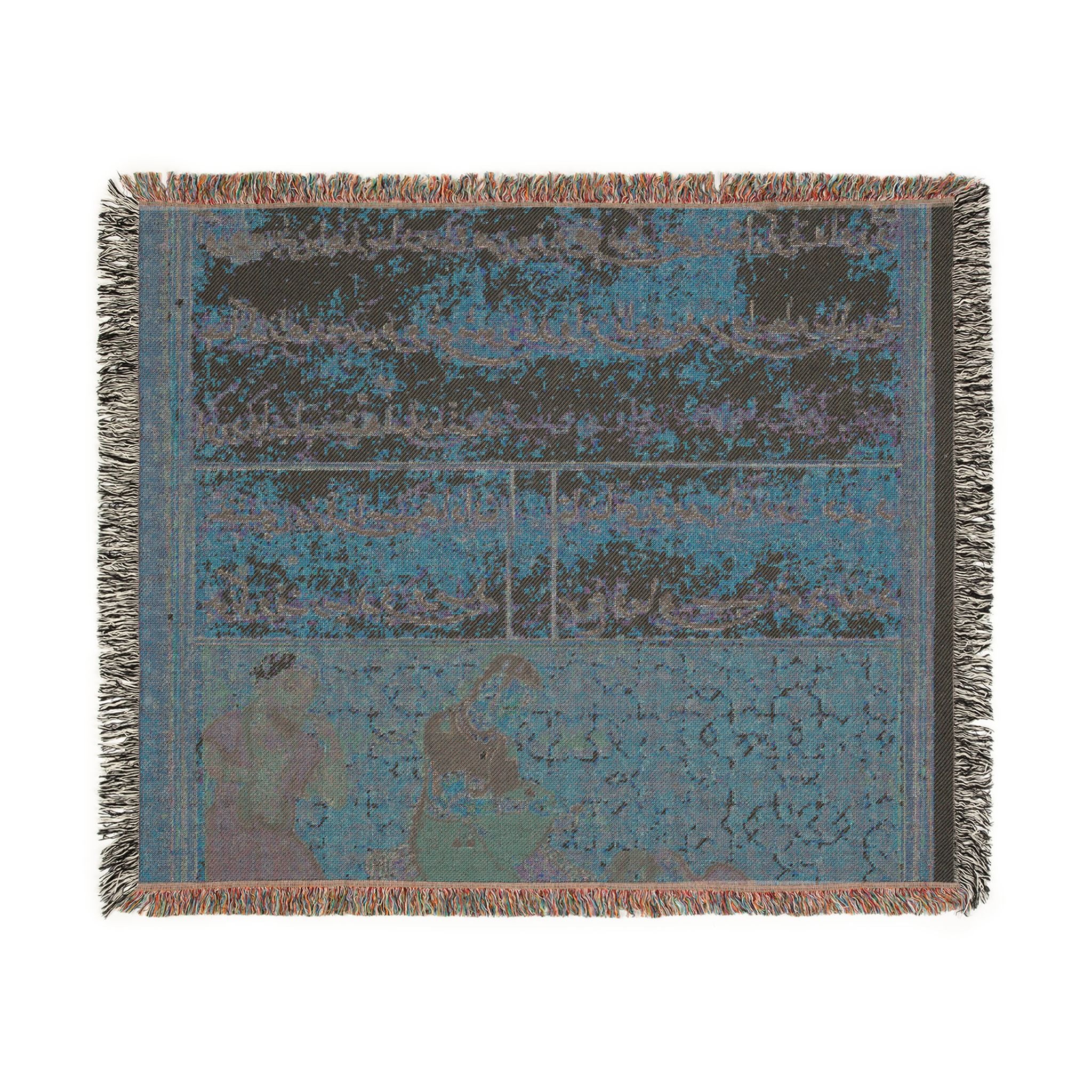 The bird of seven colors brings a sable to the pious man, from a Tuti-nama (Tales of a Parrot): Fifty-second Night Woven Throw Blanket - Image 3