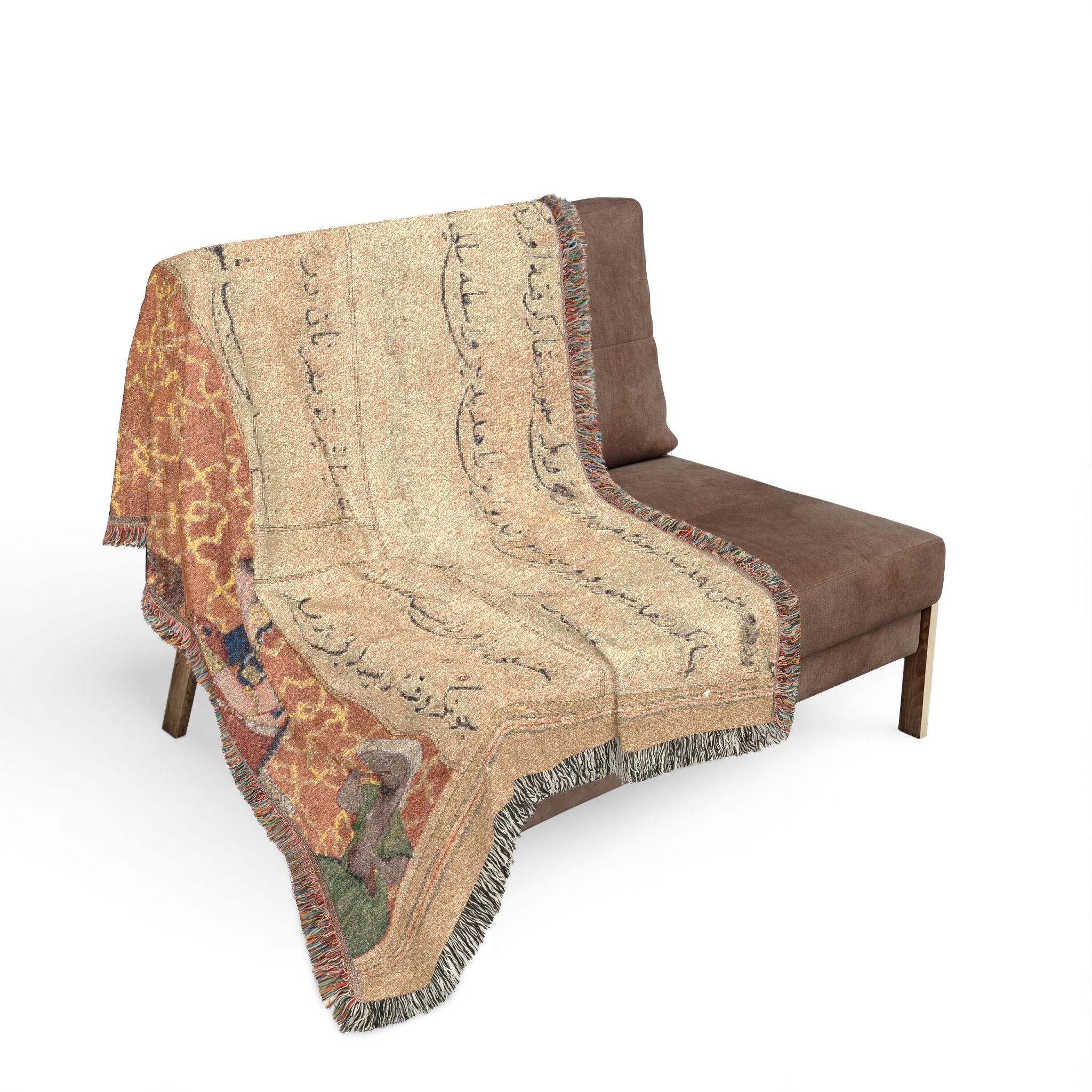 The bird of seven colors brings a sable to the pious man, from a Tuti-nama (Tales of a Parrot): Fifty-second Night Woven Throw Blanket - Image 5