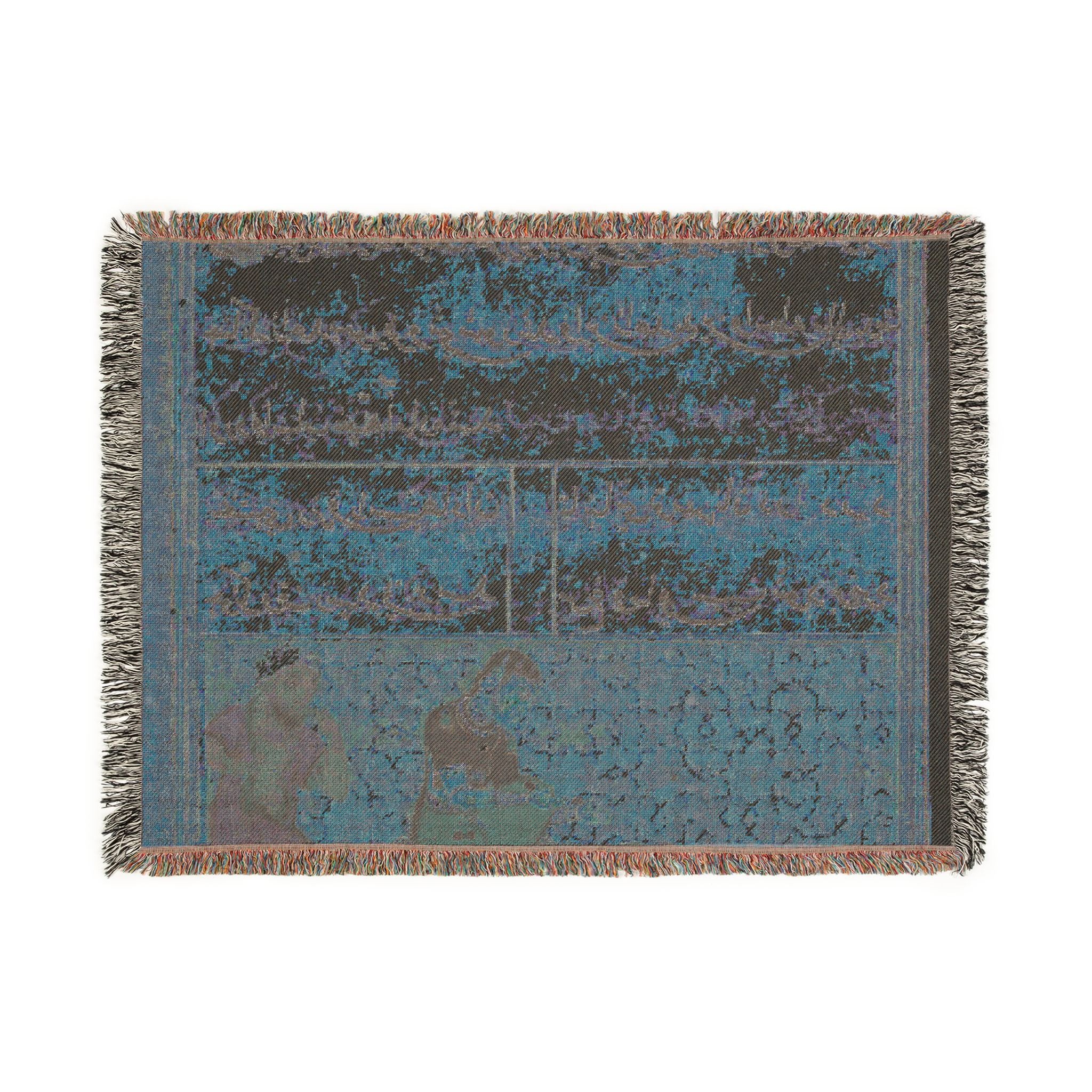 The bird of seven colors brings a sable to the pious man, from a Tuti-nama (Tales of a Parrot): Fifty-second Night Woven Throw Blanket - Image 7