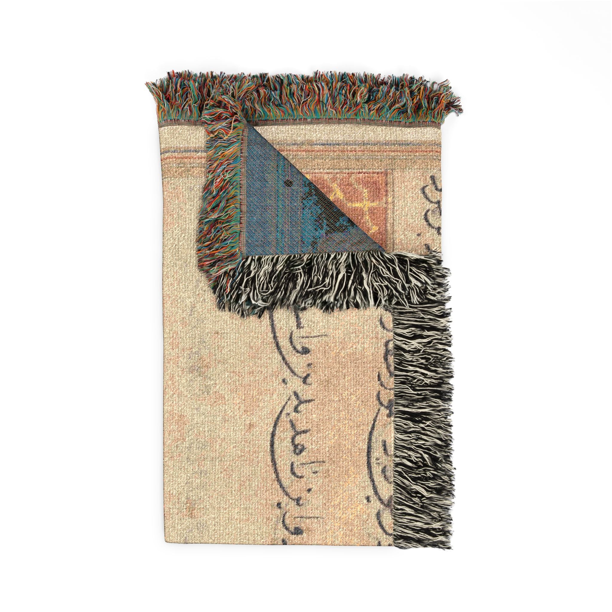 The bird of seven colors brings a sable to the pious man, from a Tuti-nama (Tales of a Parrot): Fifty-second Night Woven Throw Blanket - Image 8