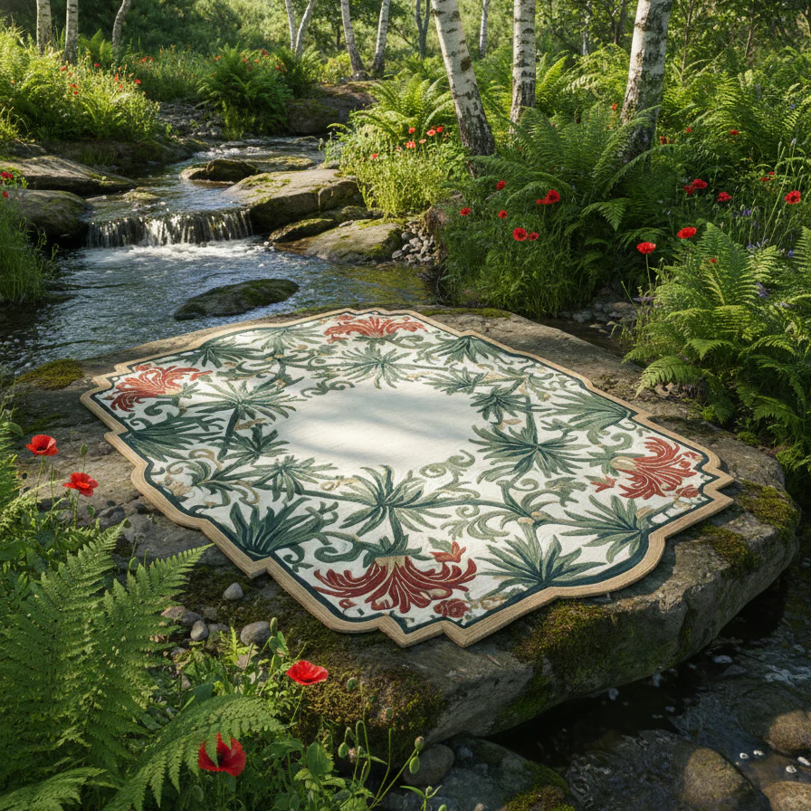 The Botanical Medallion Hand Tufted Wool Rug - Image 3