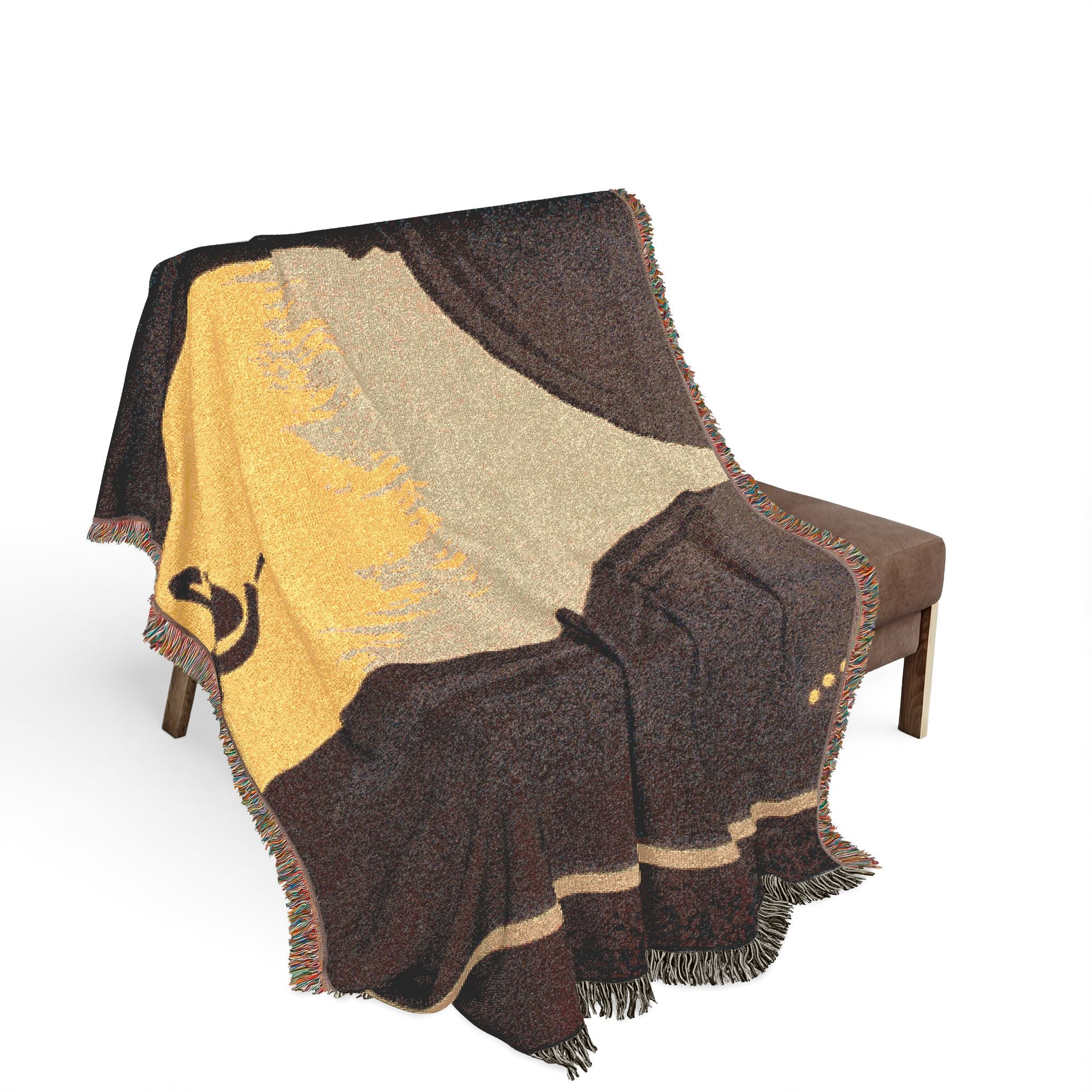 the-curtain-rises-wpa-federal-art-project | Woven Tapestry Blanket - Image 3