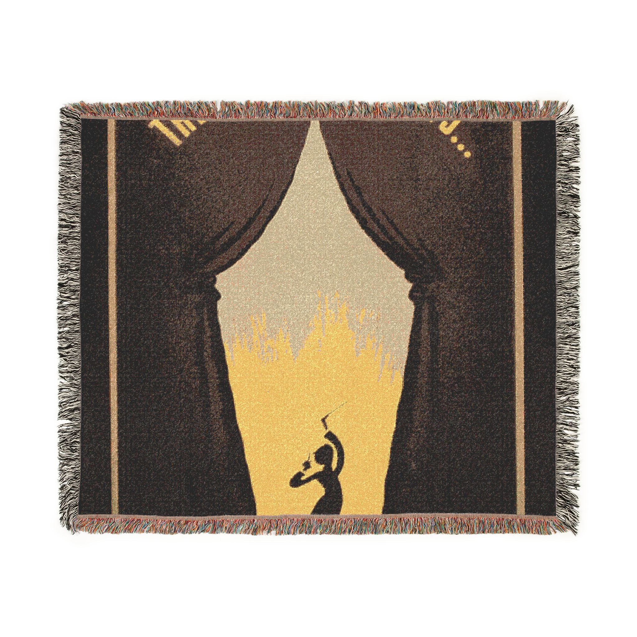 the-curtain-rises-wpa-federal-art-project | Woven Tapestry Blanket - Image 7