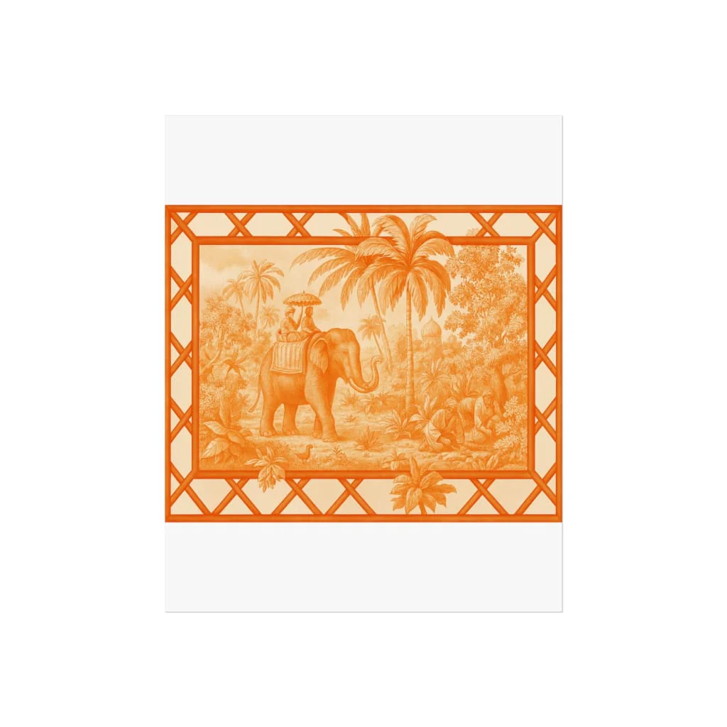 The Elephant of Cambodia Fine Art Poster - Orange - Image 2