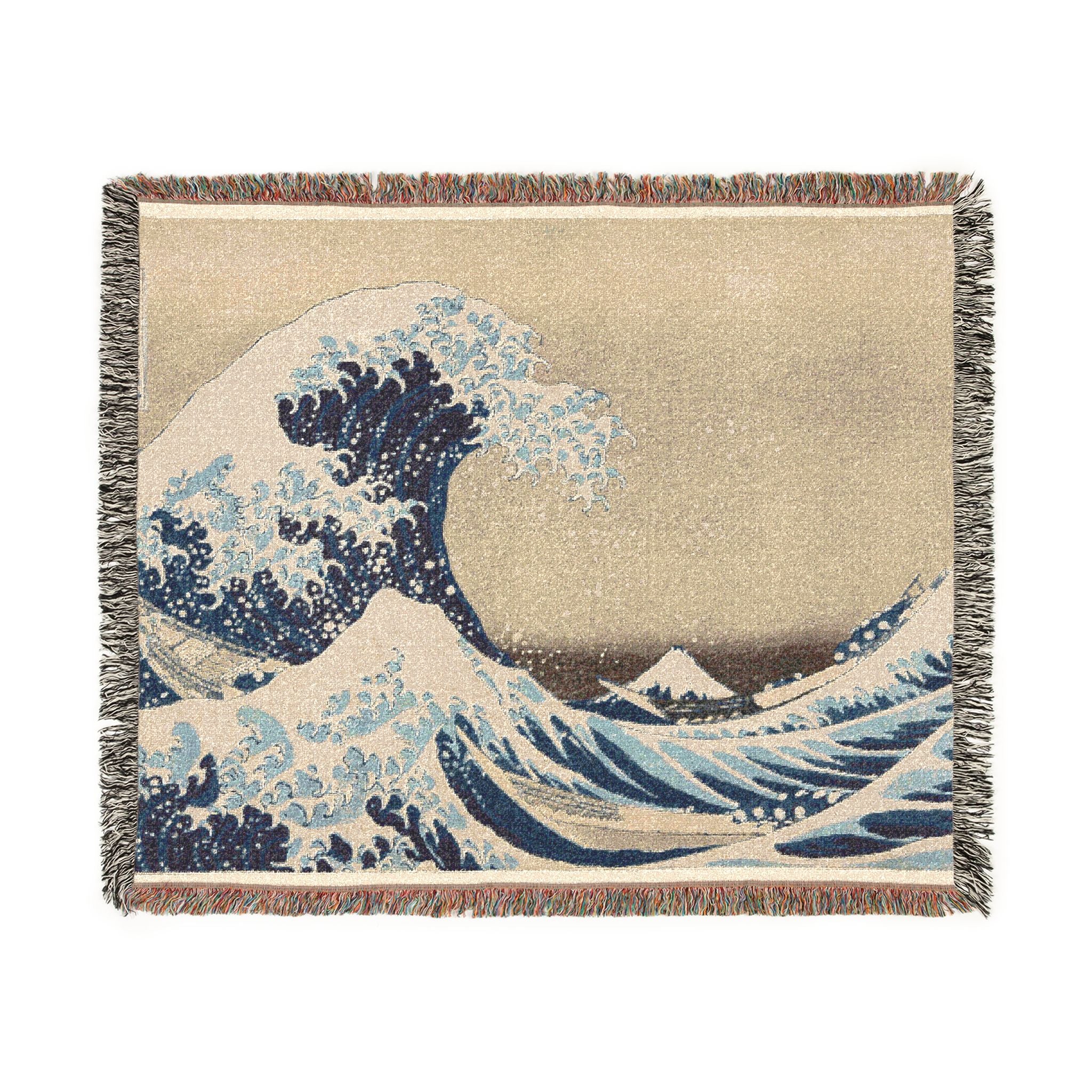 the-great-wave-off-kanagawa-katsushika-hokusai | Woven Tapestry Blanket - Image 7