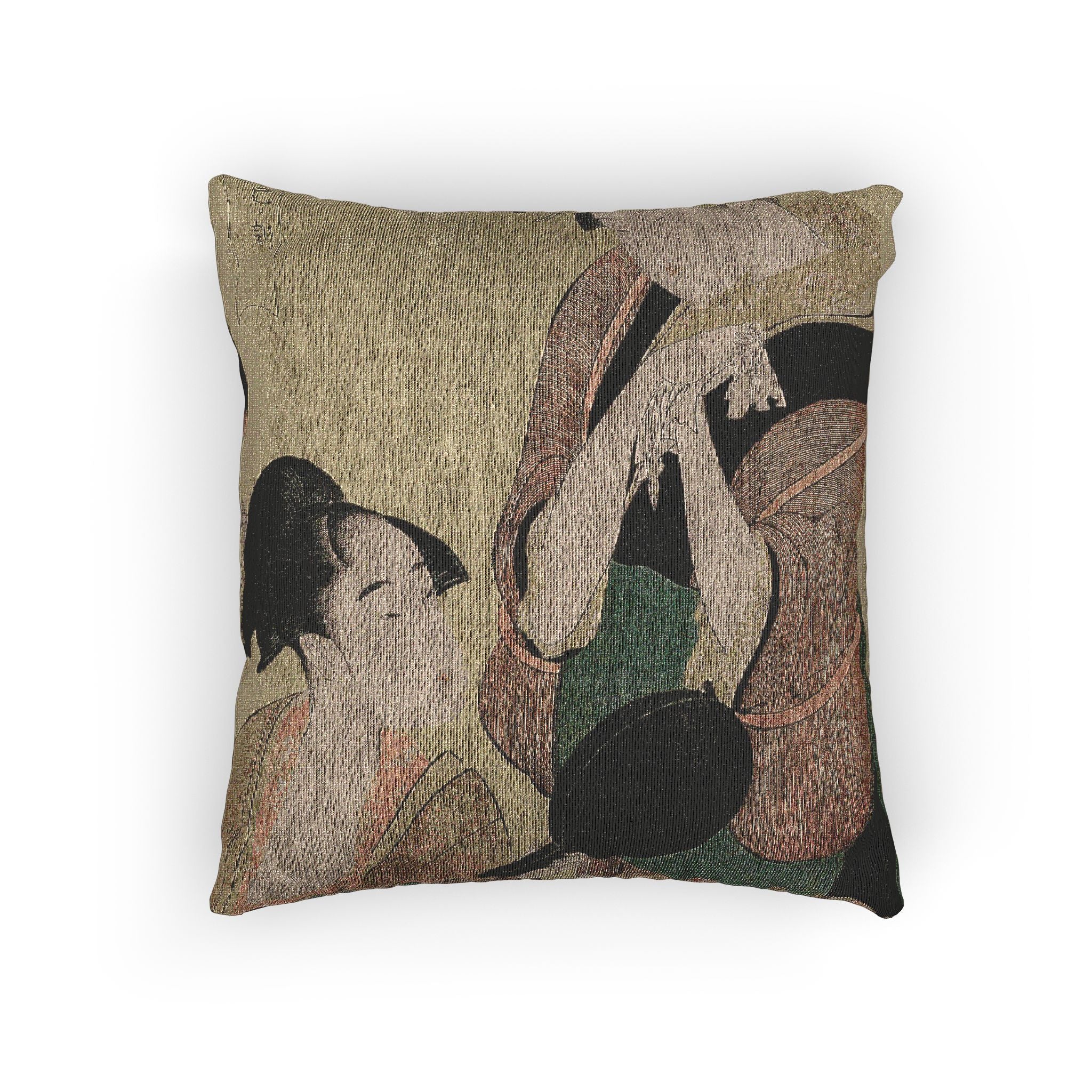 the-hour-of-the-snake-a-clock-for-young-women-kitagawa-utamaro | Woven Pillow - Image 3