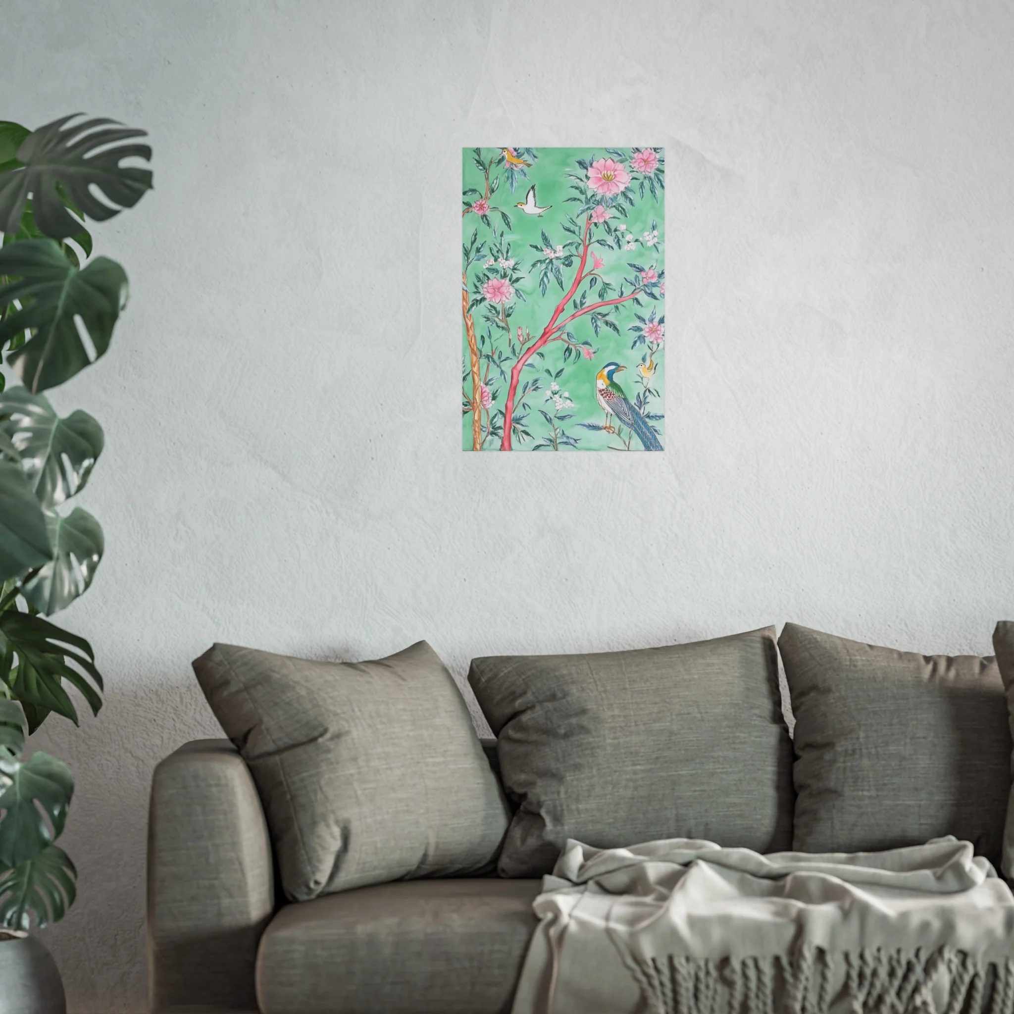 Chinoiserie Birds and Floral Scene Fine Art Poster - Image 33