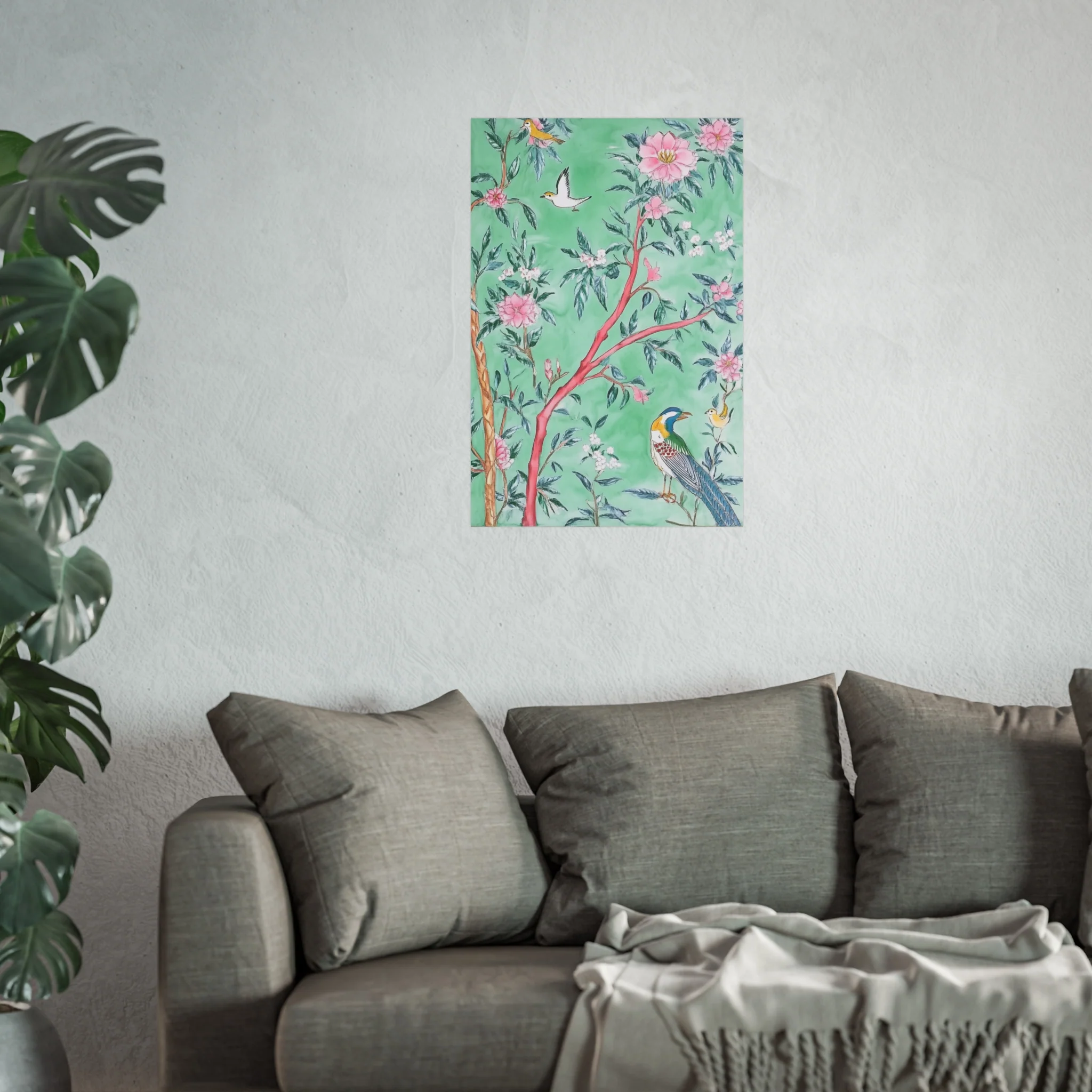 Chinoiserie Birds and Floral Scene Fine Art Poster - Image 37