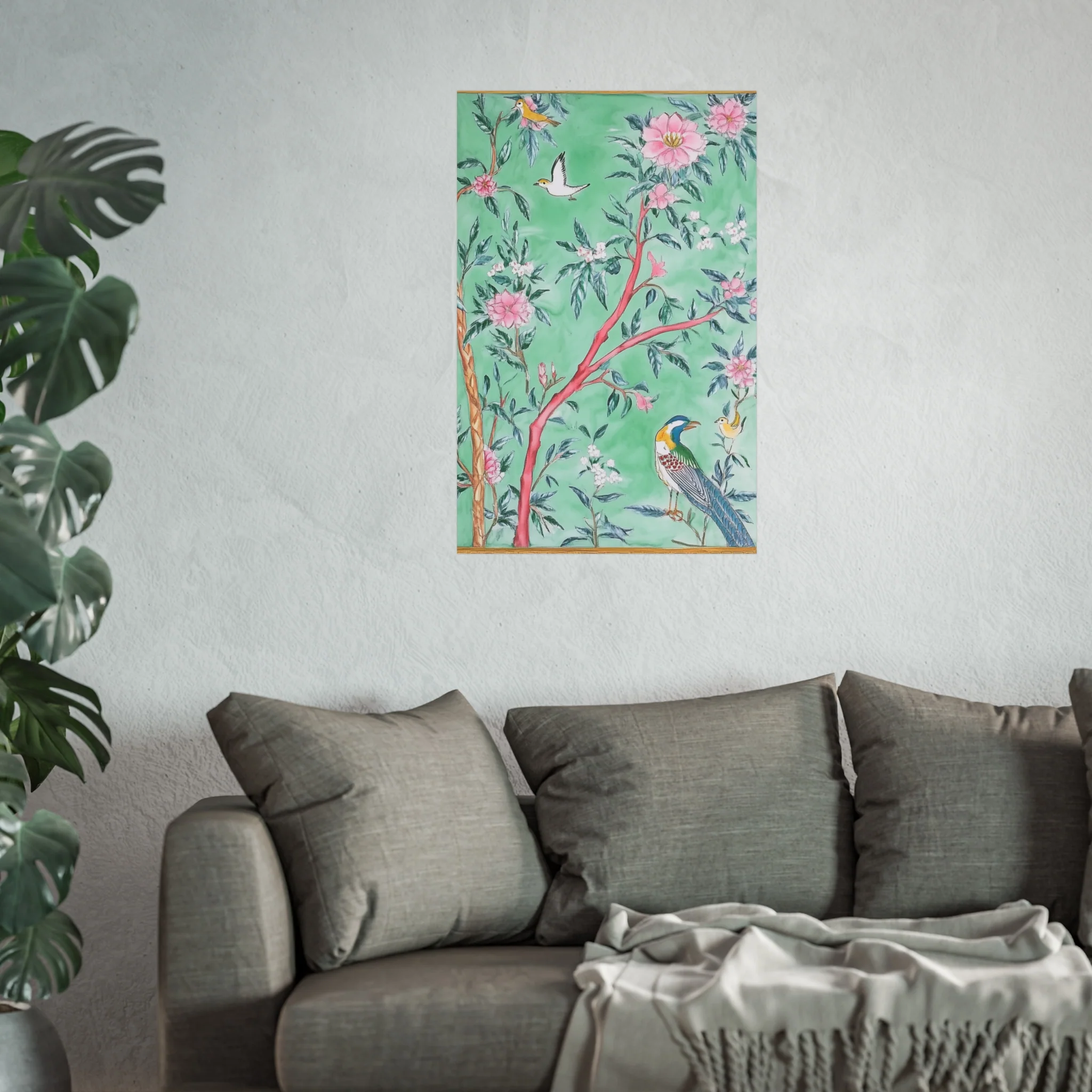 Chinoiserie Birds and Floral Scene Fine Art Poster - Image 39