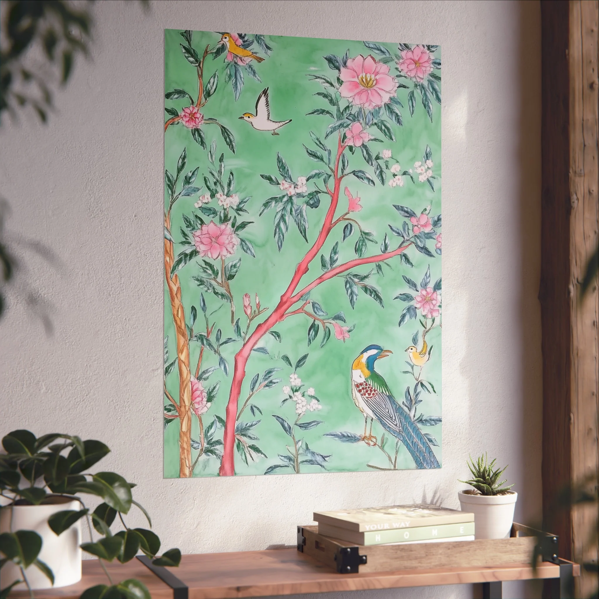 Chinoiserie Birds and Floral Scene Fine Art Poster - Image 44