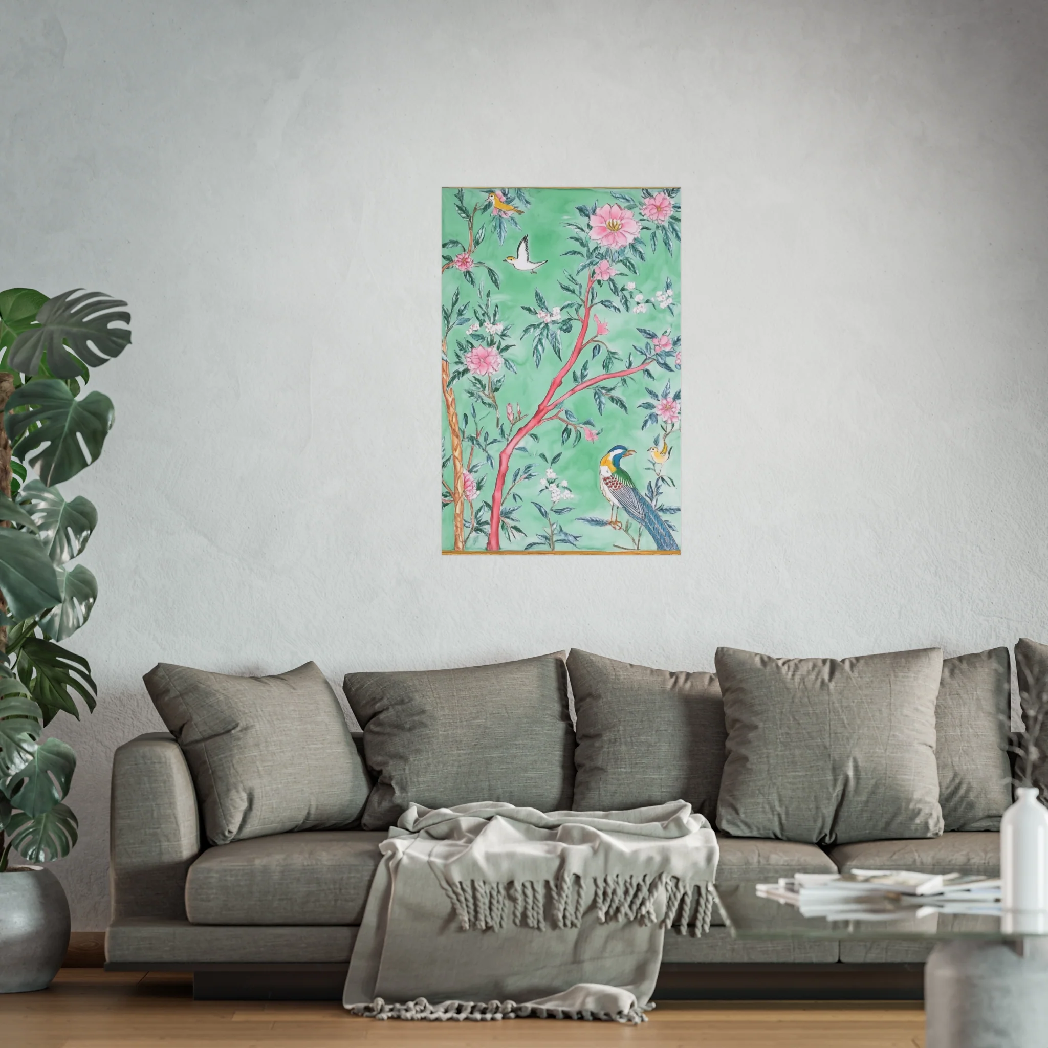Chinoiserie Birds and Floral Scene Fine Art Poster - Image 45