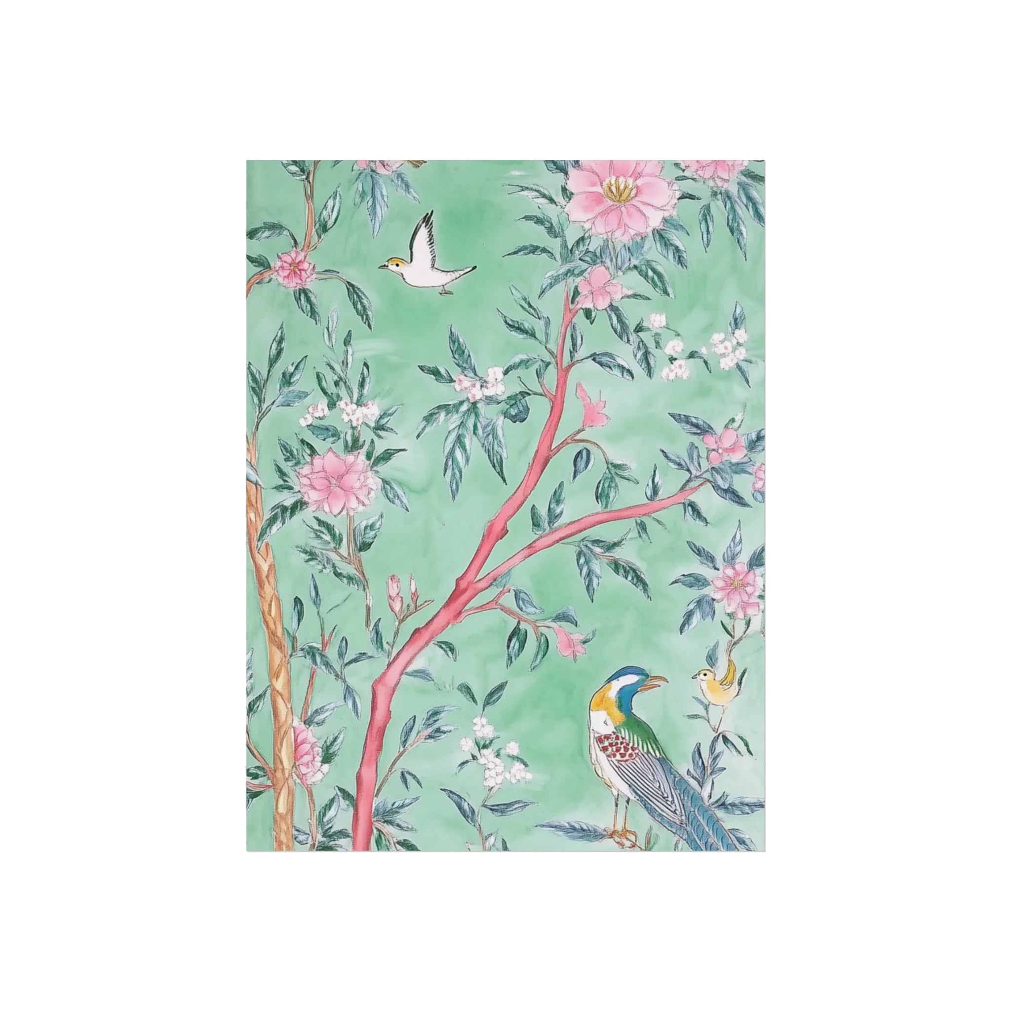 Chinoiserie Birds and Floral Scene Fine Art Poster - Image 6