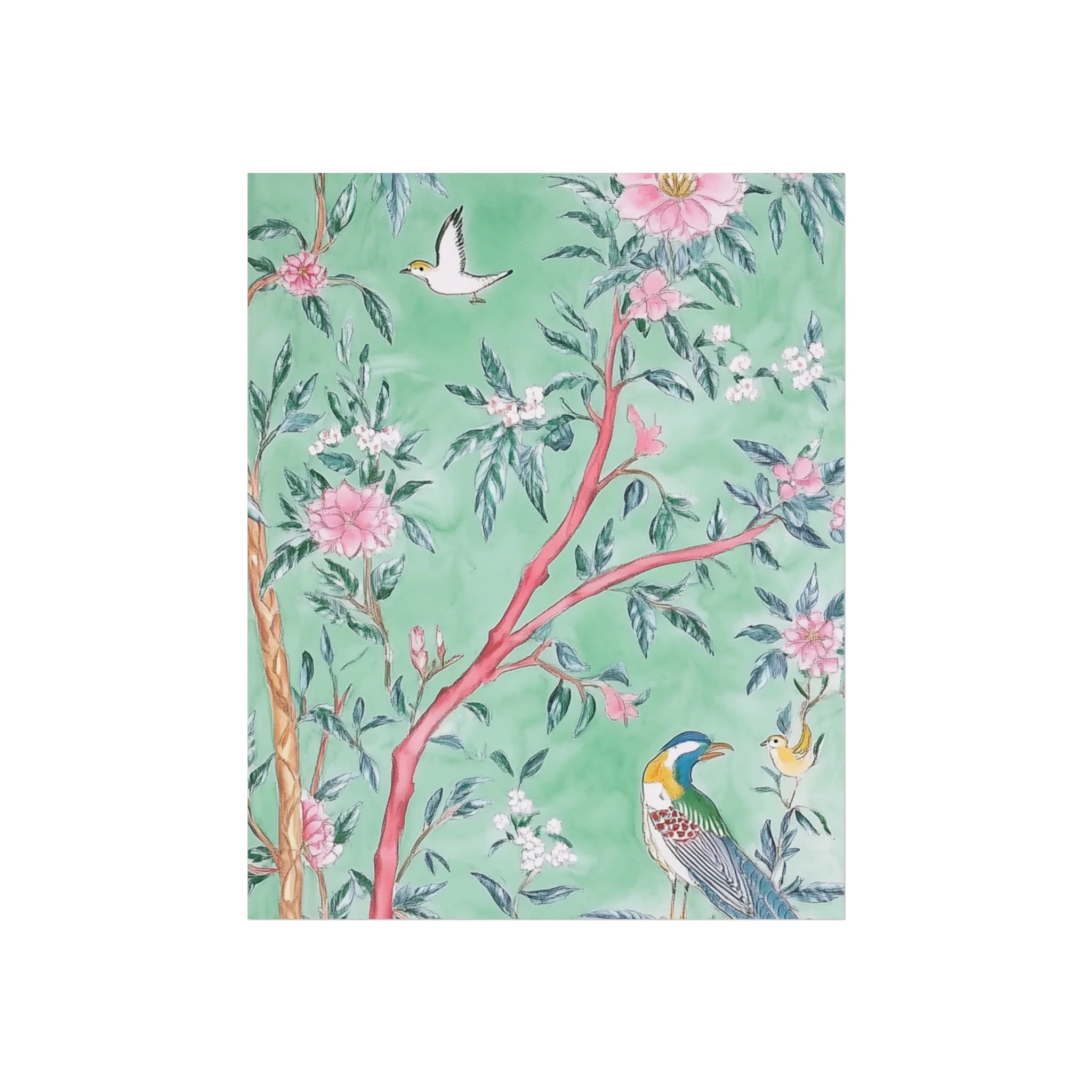 Chinoiserie Birds and Floral Scene Fine Art Poster - Image 8