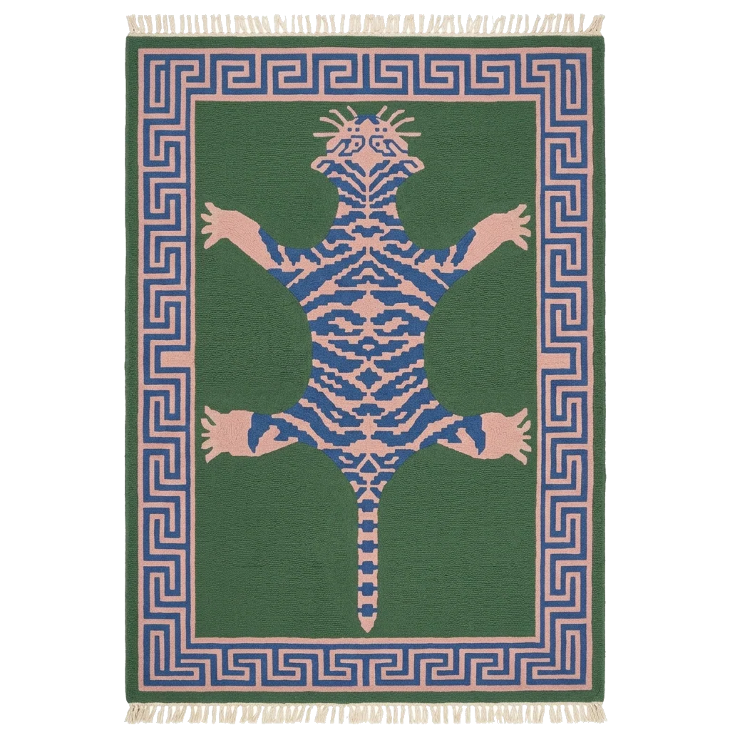 The Jade Tiger Hand Knotted Rug