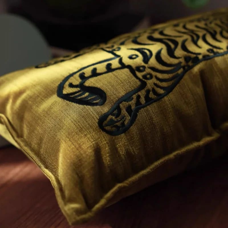The Majestic Bengal Tiger Golden Pillow Cover - Image 3