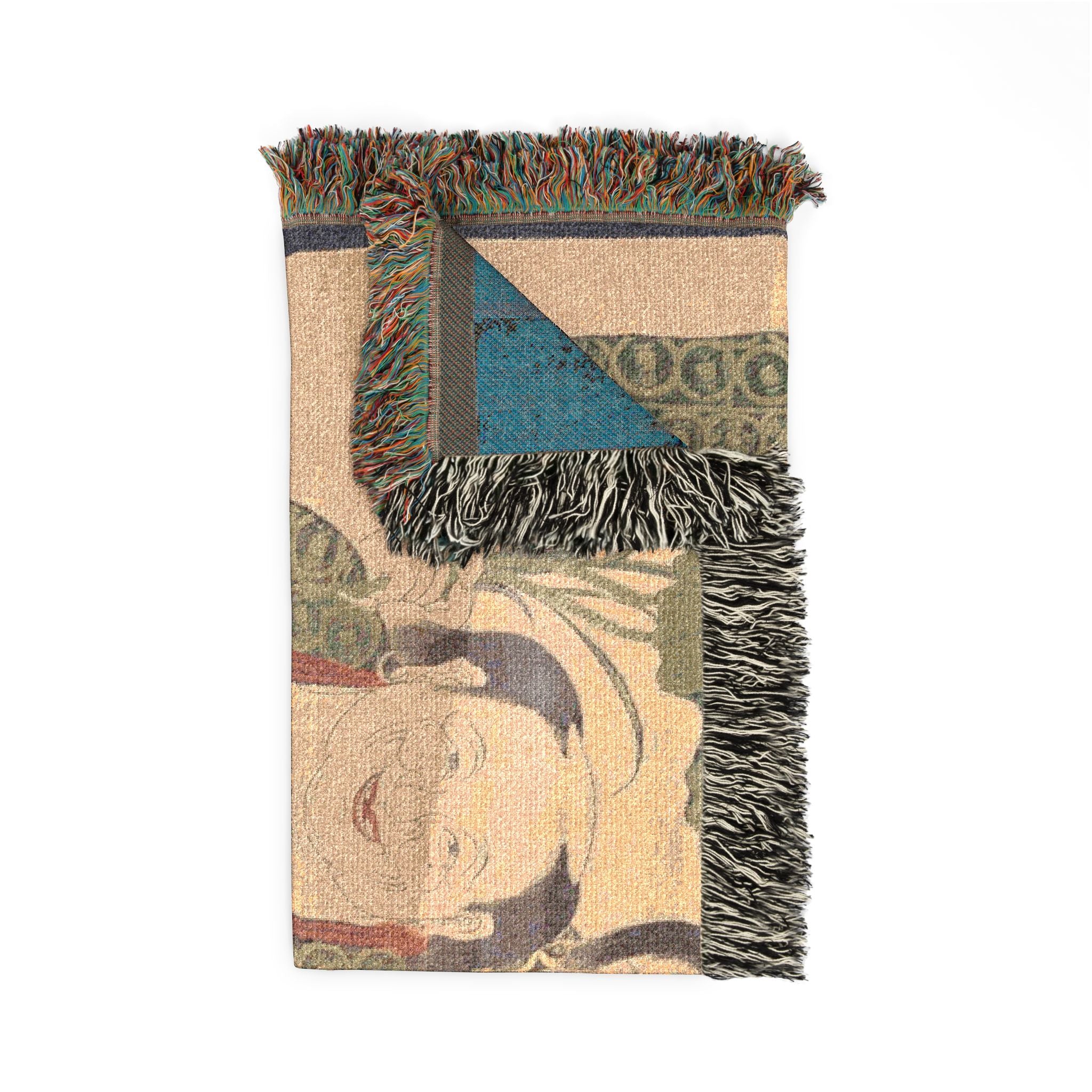 The Two Immortals of Harmony and Unity Woven Throw Blanket - Image 8