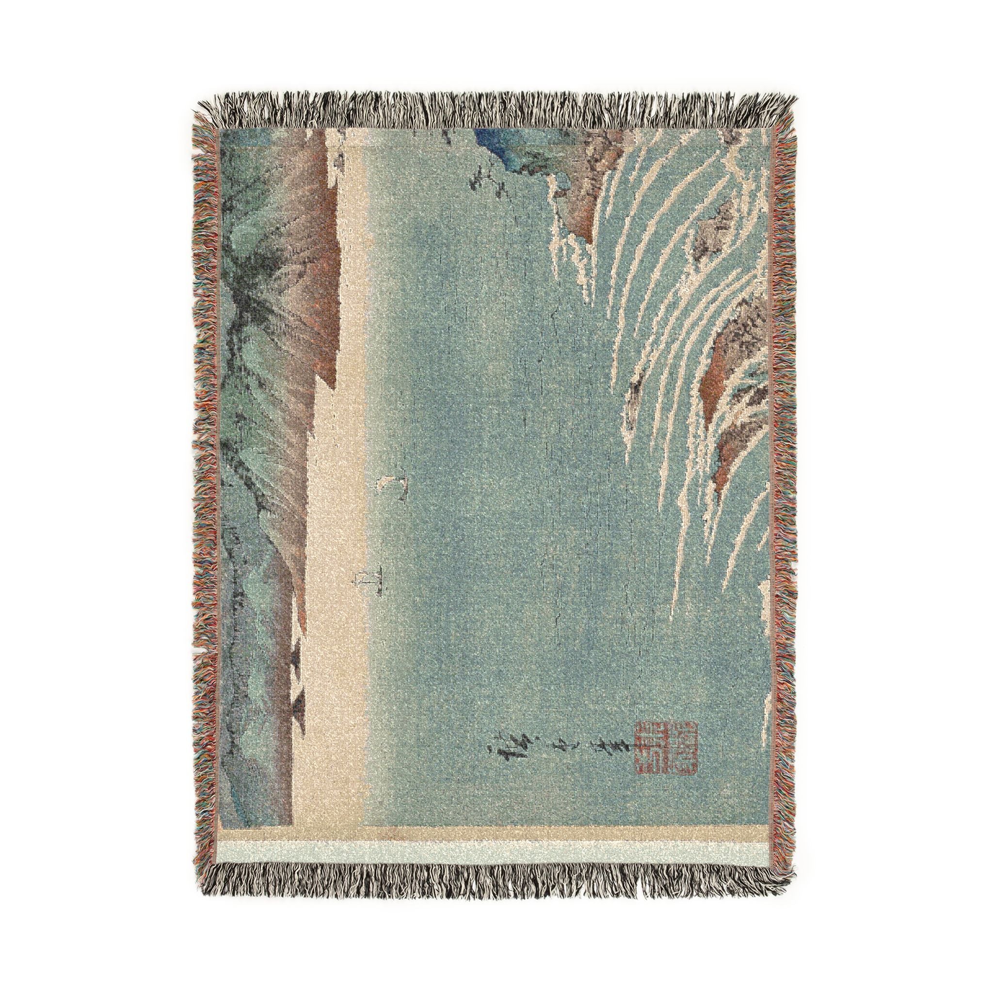 the-whirlpools-of-awa-utagawa-hiroshige | Woven Tapestry Blanket - Image 11