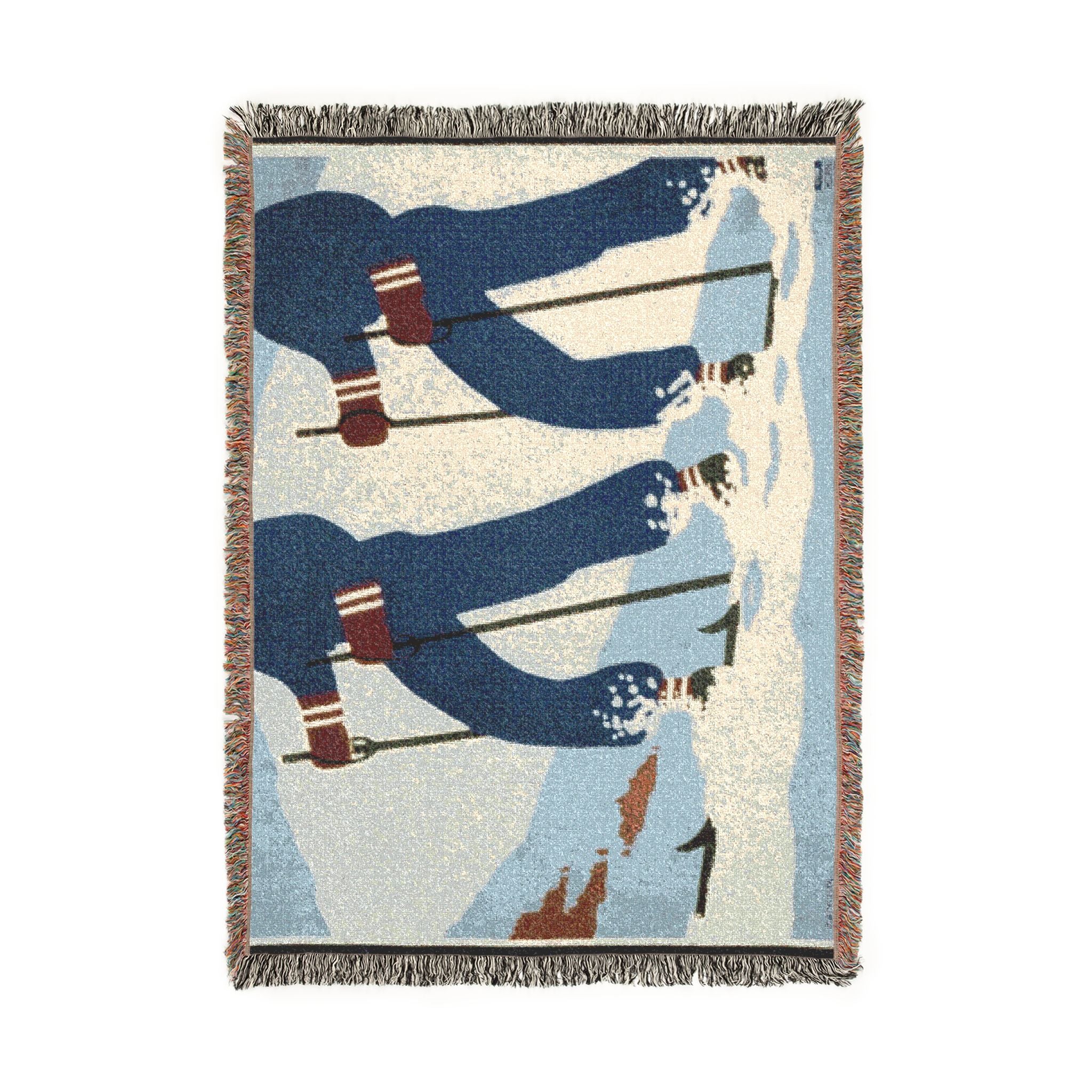 they-like-winter-in-new-york-state-wpa-federal-art-project | Woven Tapestry Blanket - Image 6