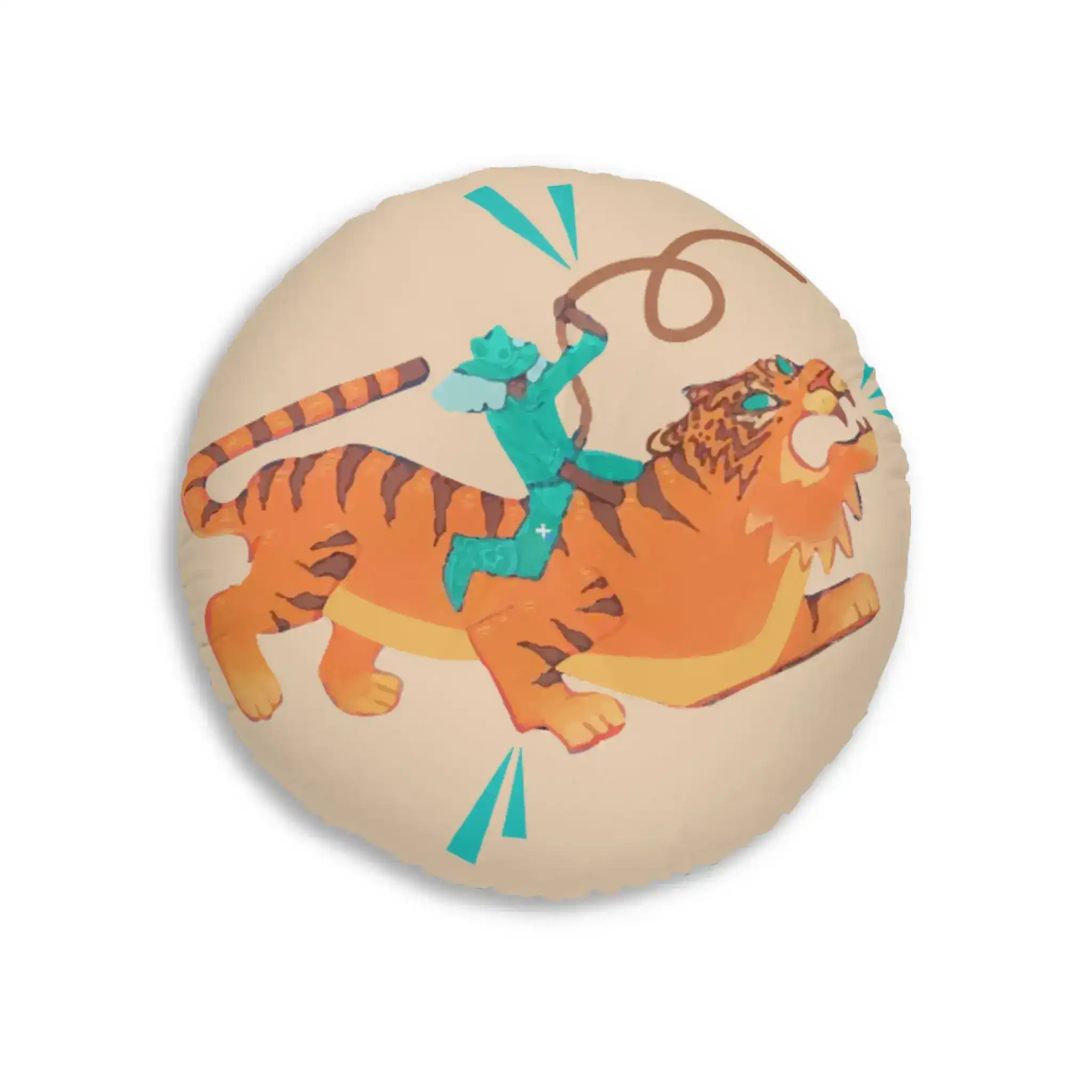 Tiger Rodeo Tufted Round Floor Pillow - Image 3