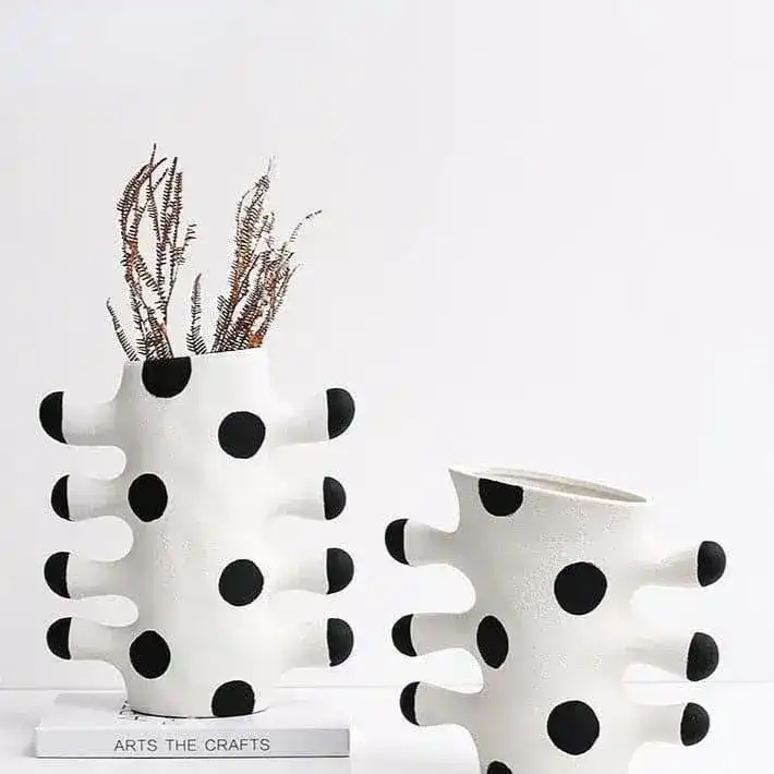 Tribal Wave Ceramic Flower Vase - Image 2