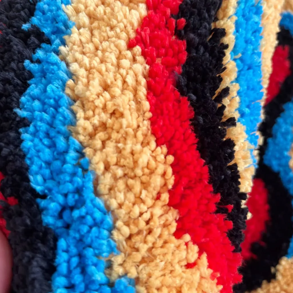 Trippy Smiling Abstract Wave Bath Mat - Image 2
