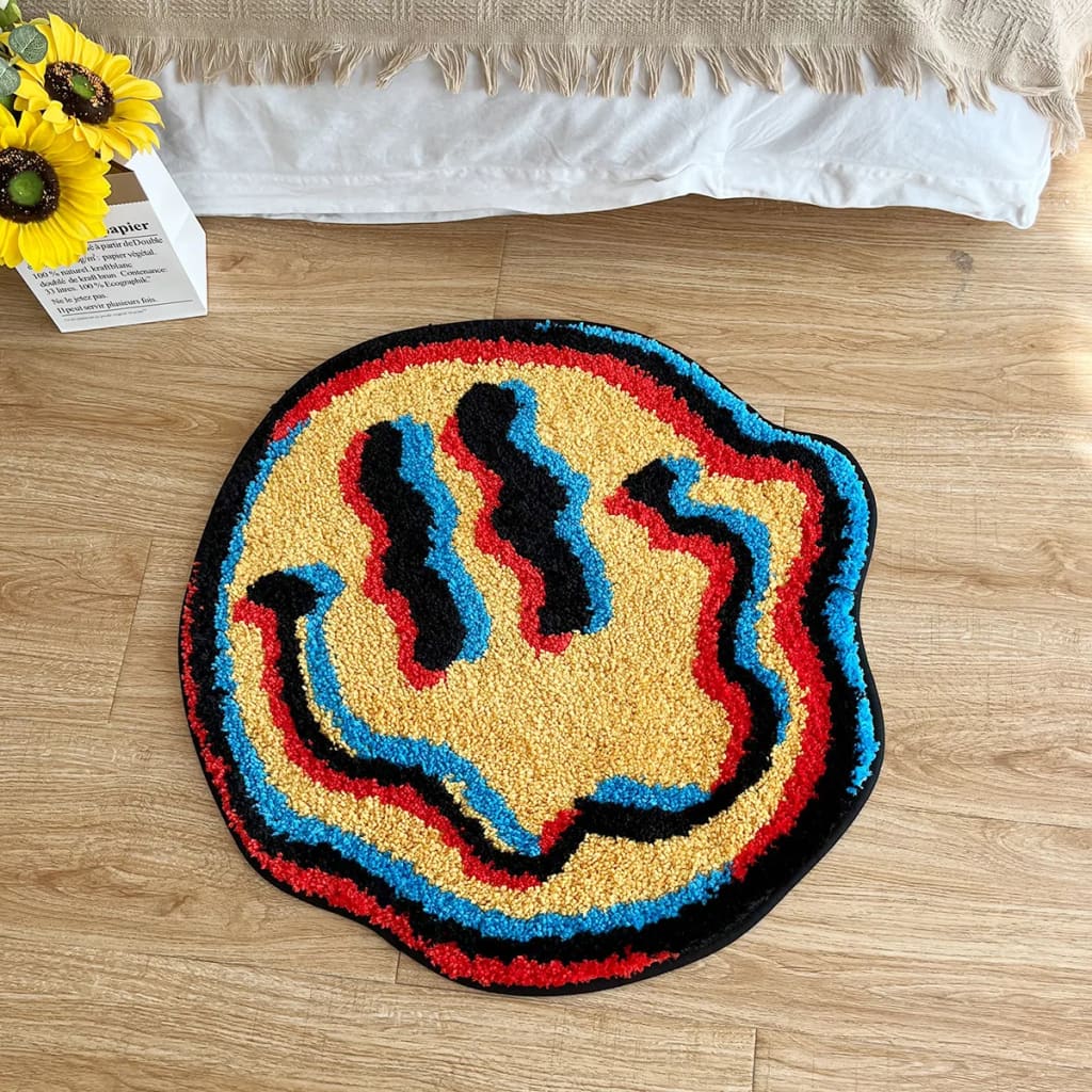 Trippy Smiling Abstract Wave Bath Mat - Image 5