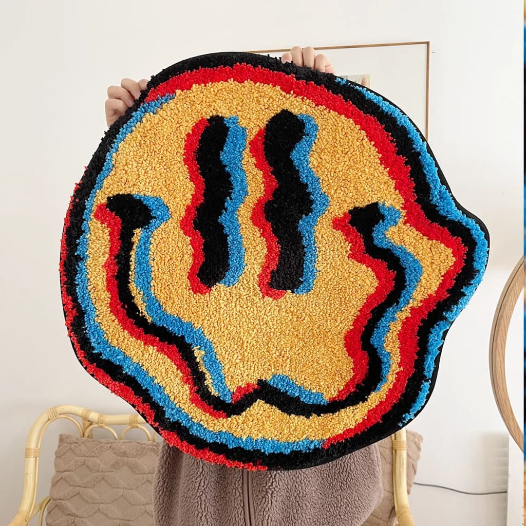 Trippy Smiling Abstract Wave Bath Mat - Image 6