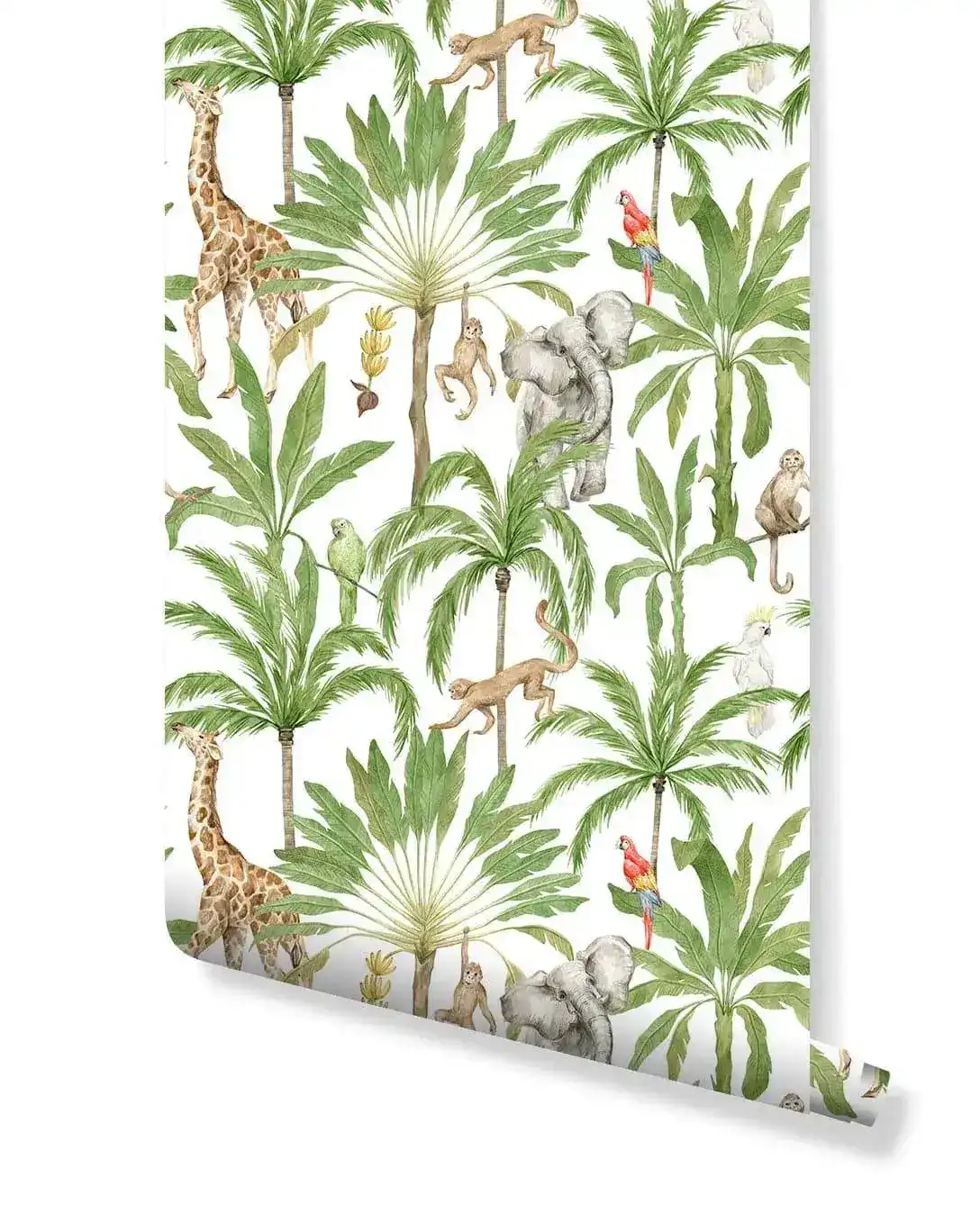 Tropical Animal Safari Nursery Exotic Jungle Wallpaper - Image 2