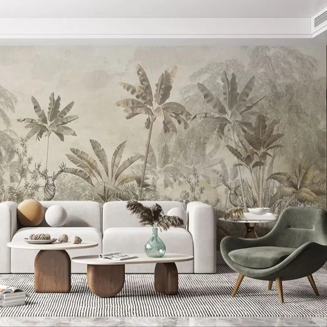 Tropical Banana Leaf Mural - Image 2