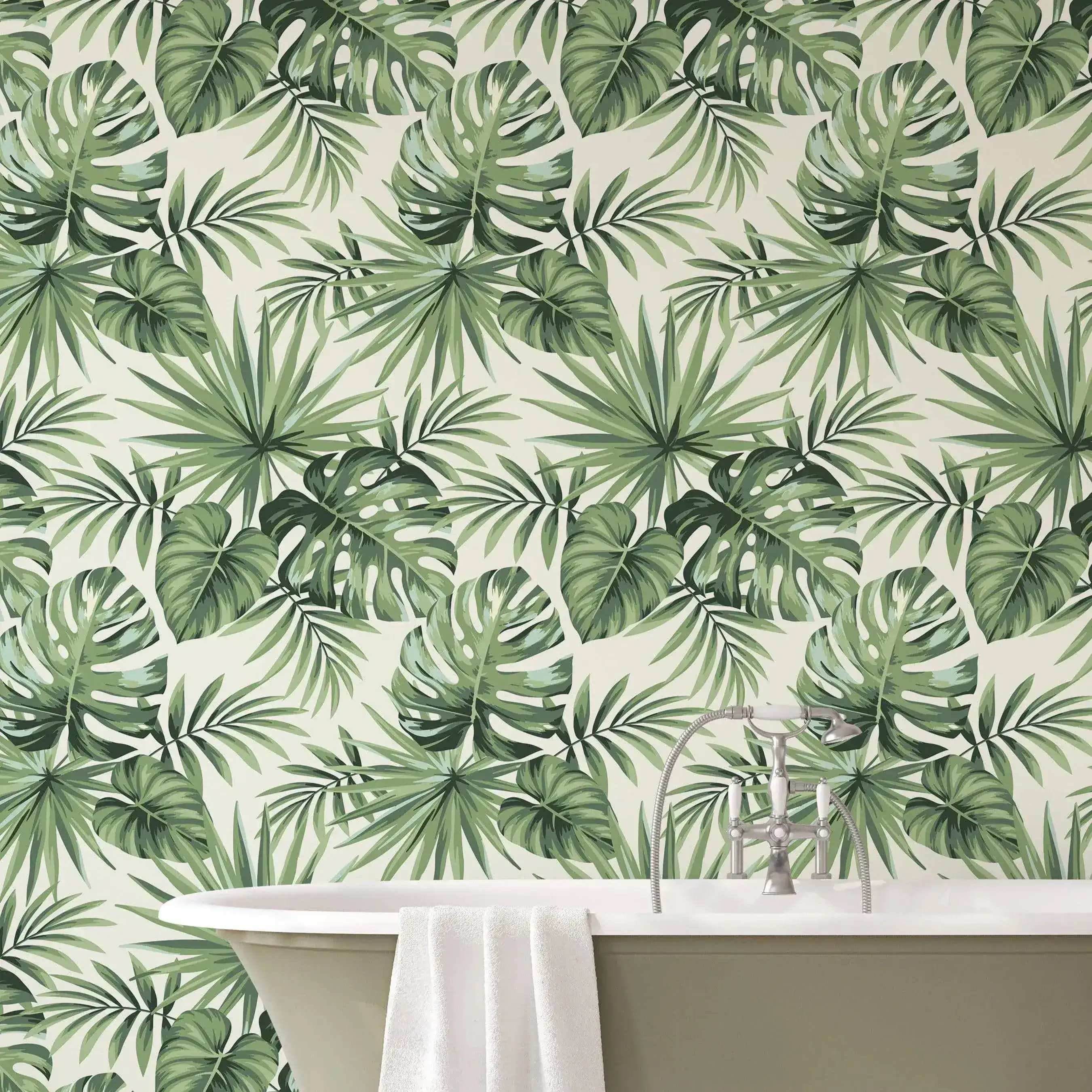 Tropical Exotic Palm Leaves Removable Wallpaper - Image 2