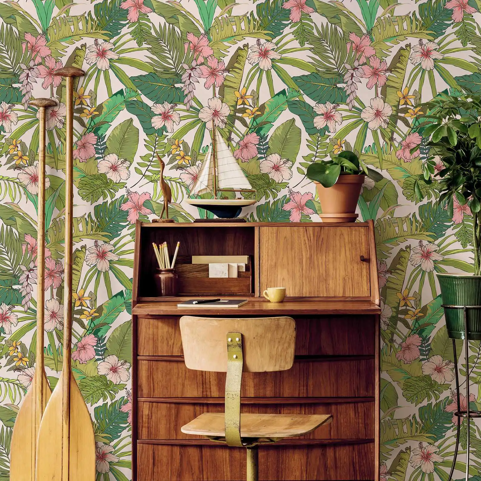 Tropical Hawaiian Leaves Wallpaper
