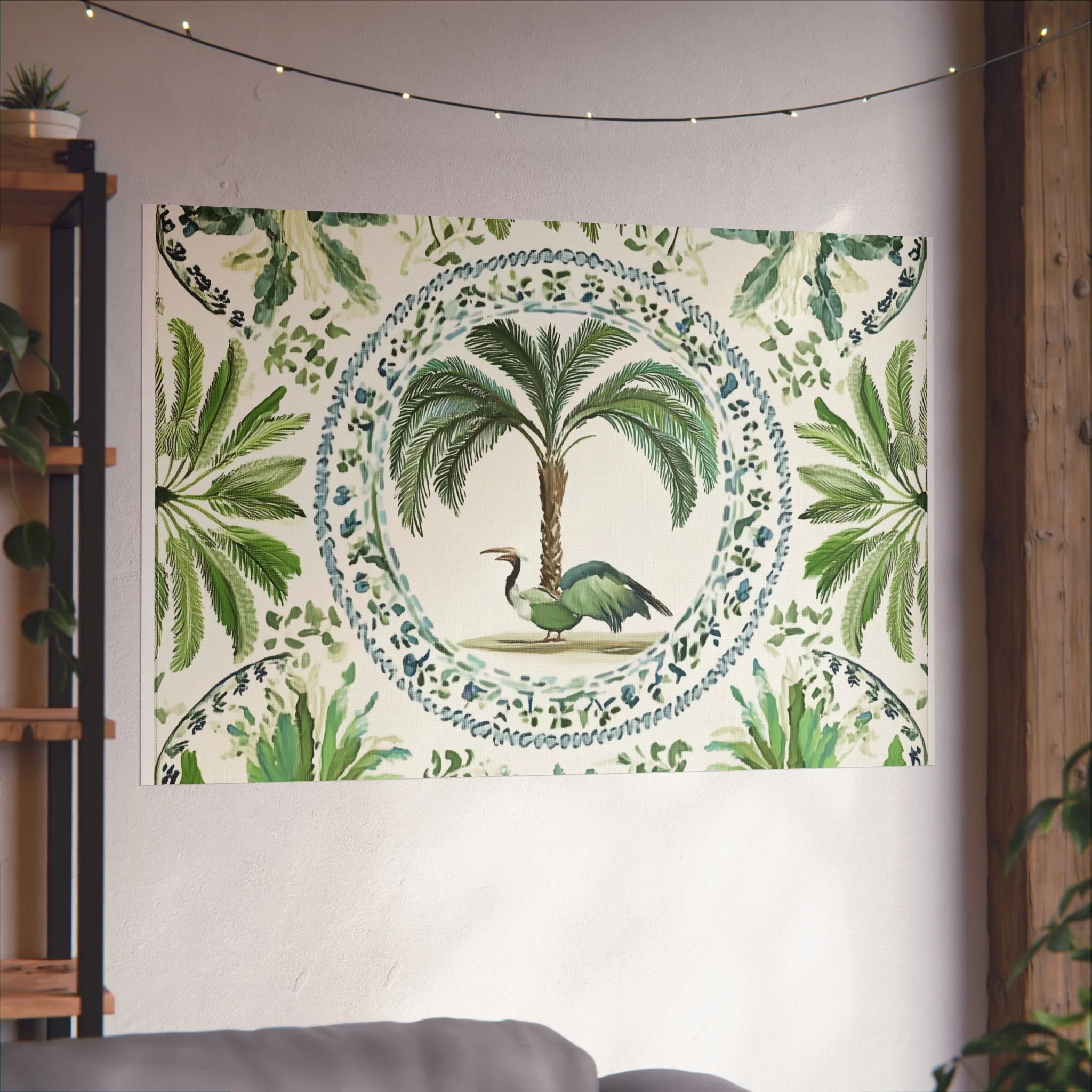 Tropical Heron & Palm Fine Art Poster - Image 48