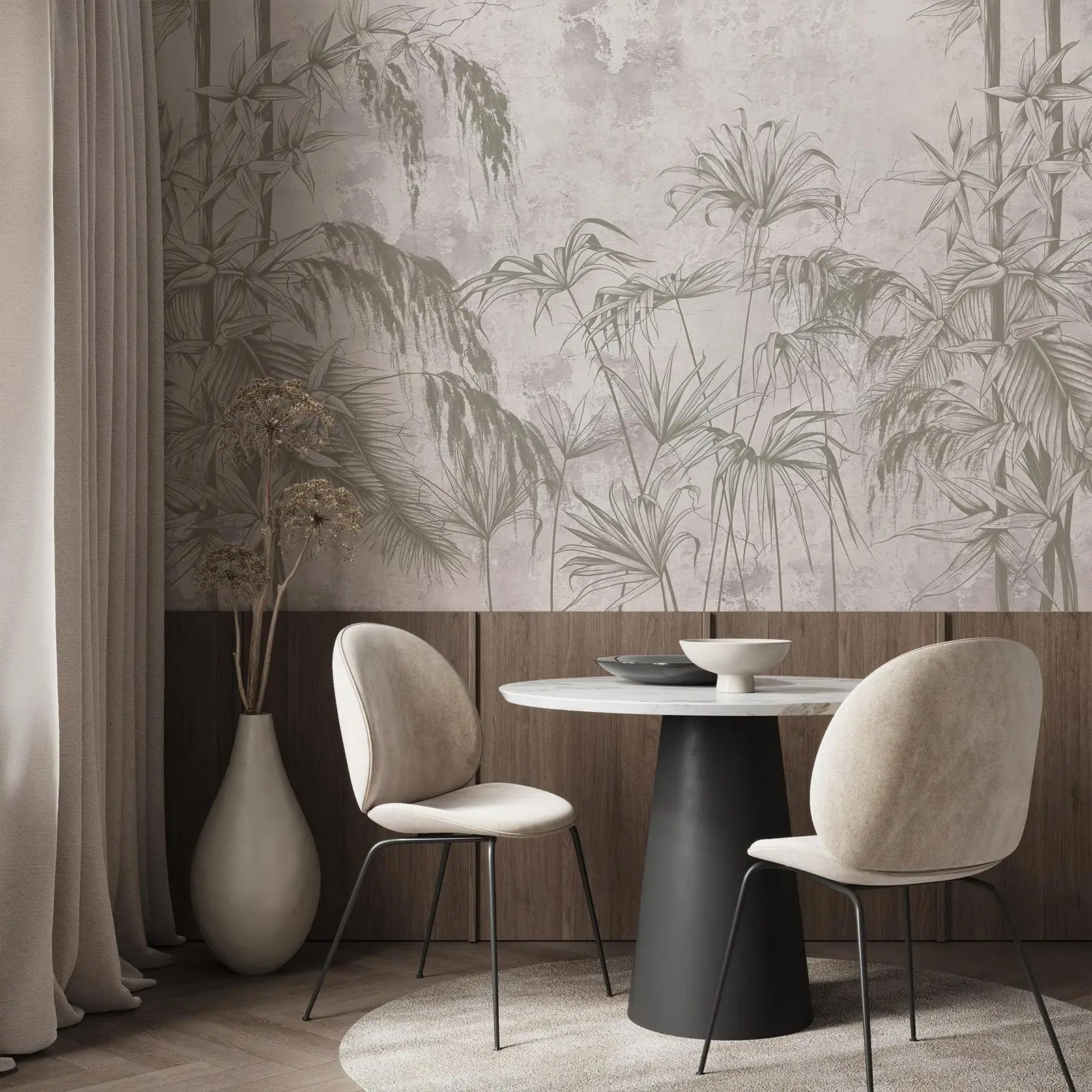 Tropical Leaf Grunge Mural - Image 3