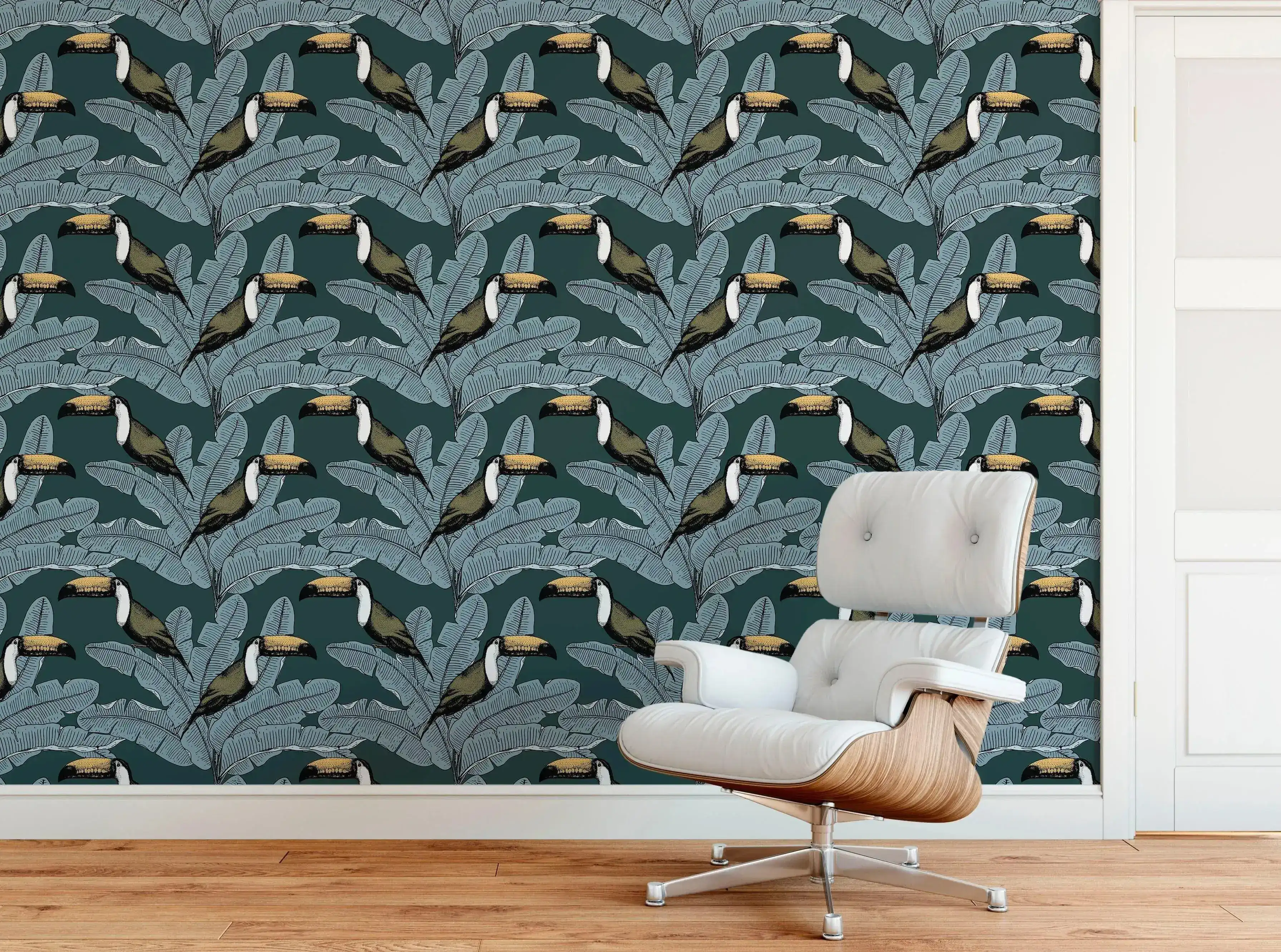 Tropical Toucan Palm Leaves Removable Wallpaper - Image 4
