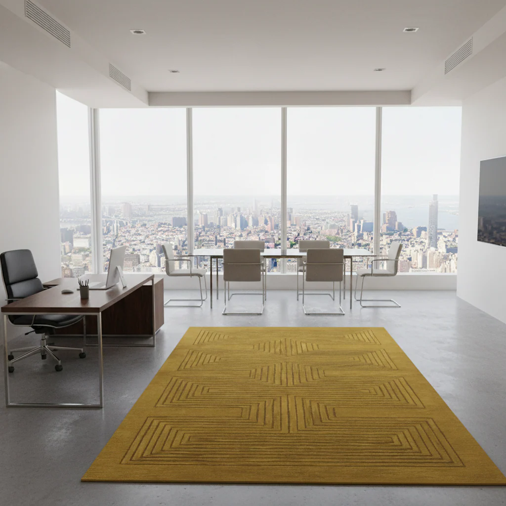 Turmeric Artic Geo Modern Hand Tufted Wool Rug - Image 4