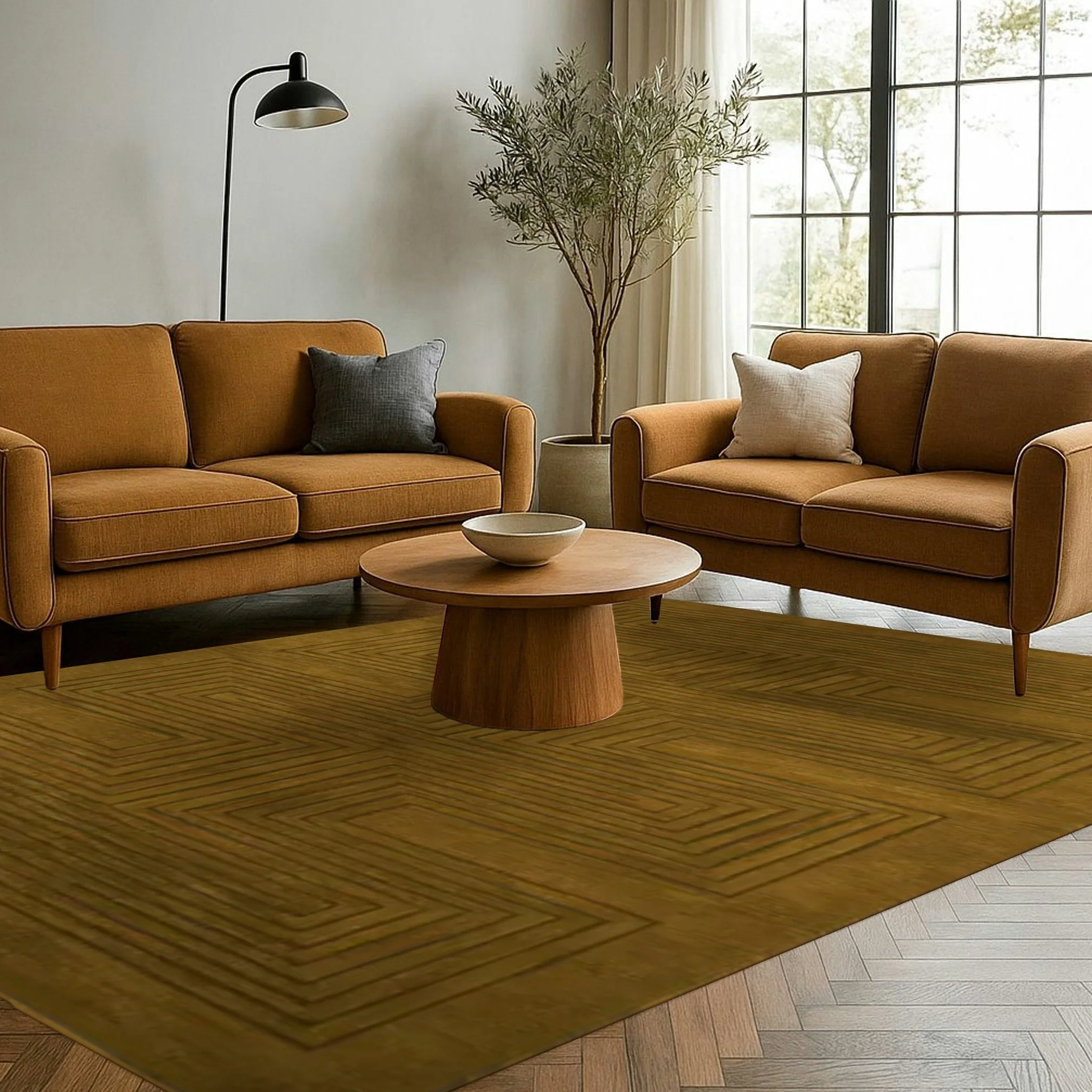 Turmeric Artic Geo Modern Hand Tufted Wool Rug - Image 5
