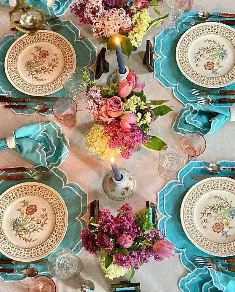 Turquoise Blossom Placemats - Image 3
