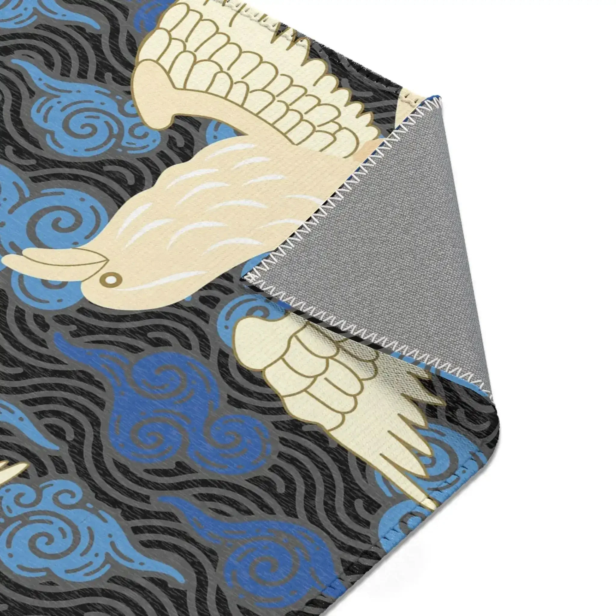 Twin Phoenixes in Midnight Clouds Accent Rug - Image 6