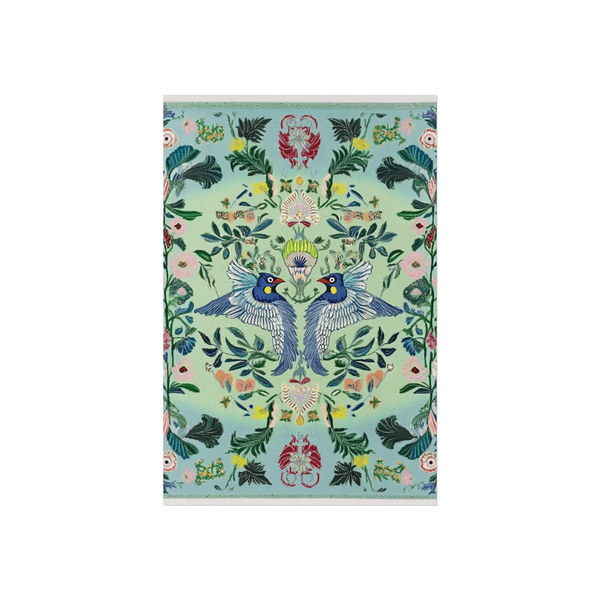 Twin Songbirds – Folk Garden Fine Art Poster - Image 9