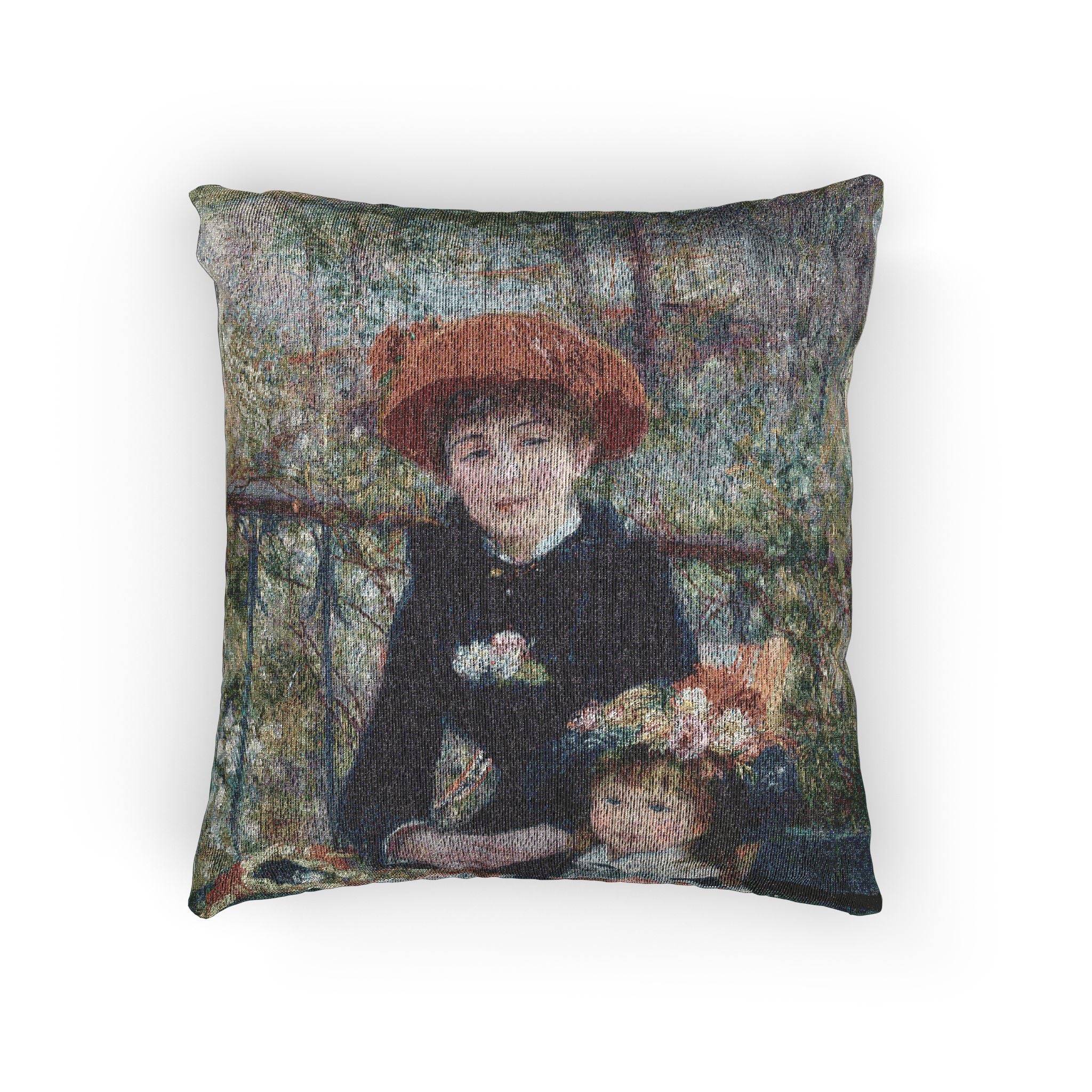 two-sisters-on-the-terrace-pierre-auguste-renoir | Woven Pillow