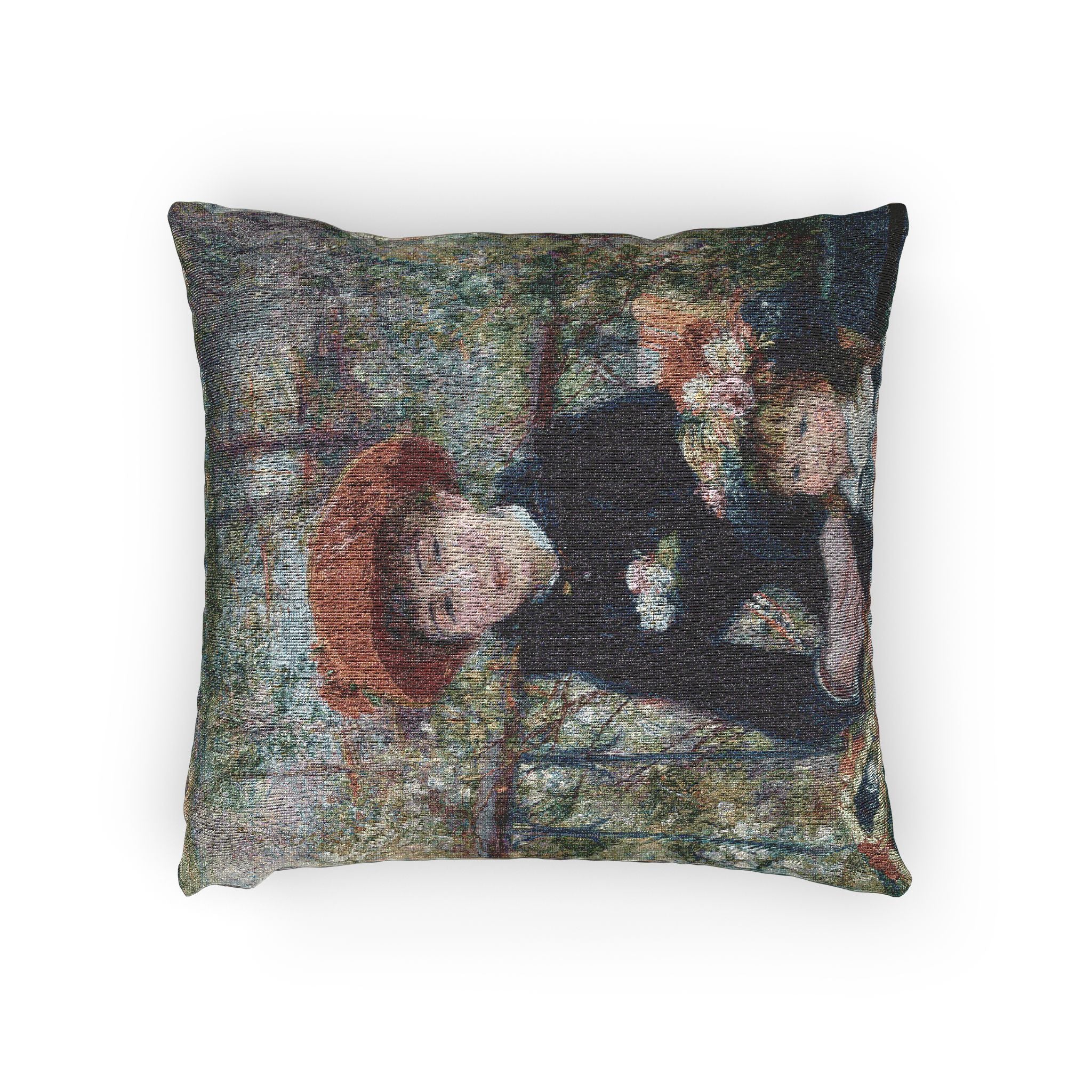 two-sisters-on-the-terrace-pierre-auguste-renoir | Woven Pillow - Image 2