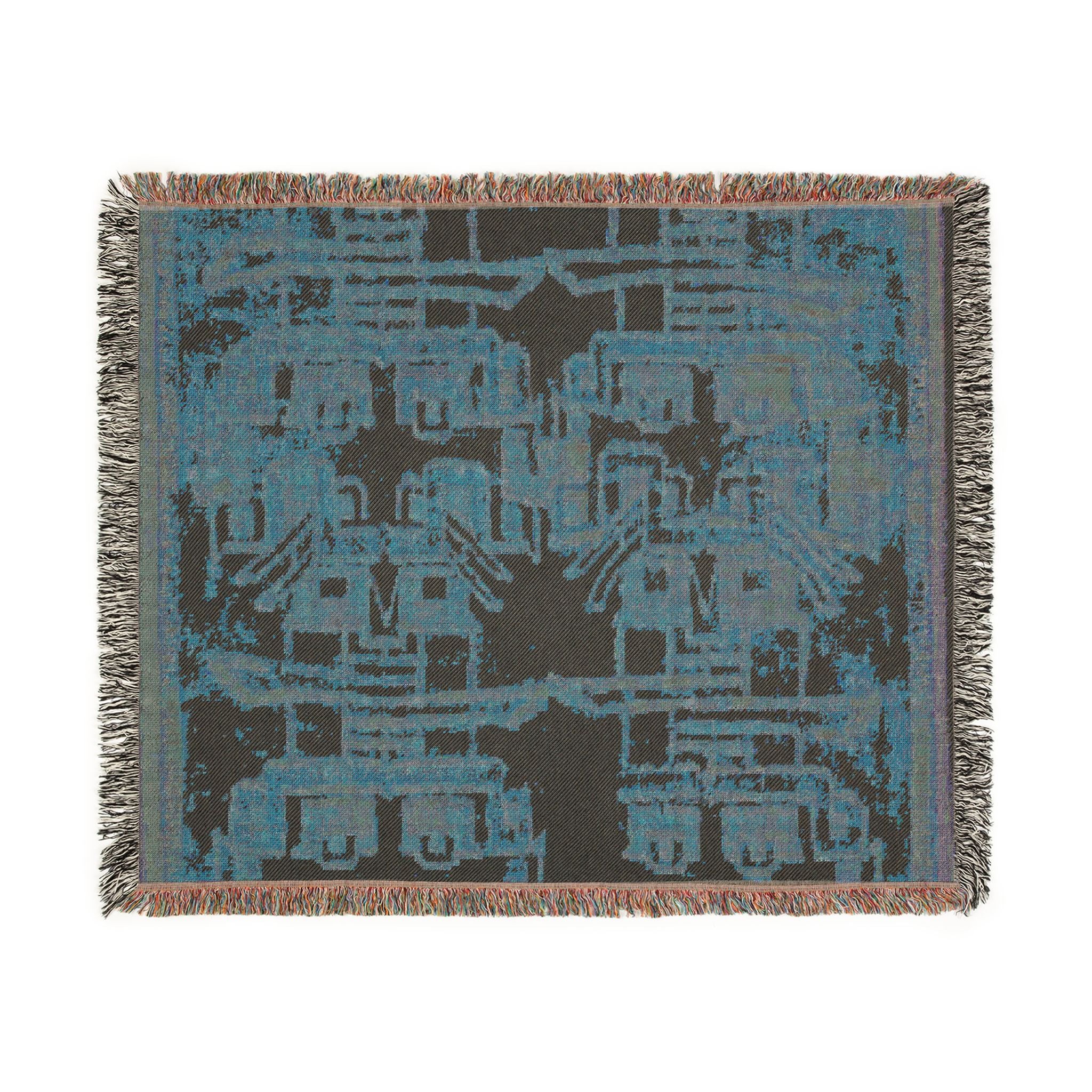 Two Textile Fragment with Fanged Heads Woven Throw Blanket - Image 3