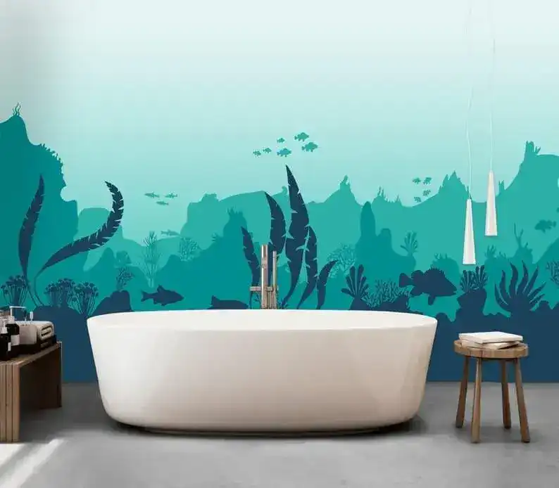 Underworld Sea Animals and Ferns Nursery Wallpaper - Image 5