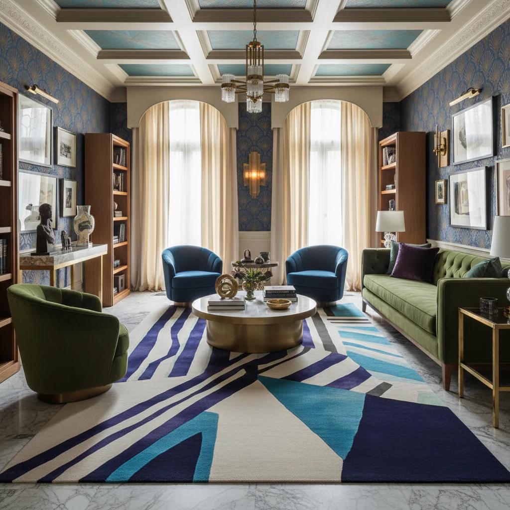 Urban Stripe Collision Hand Tufted Rug - Image 2