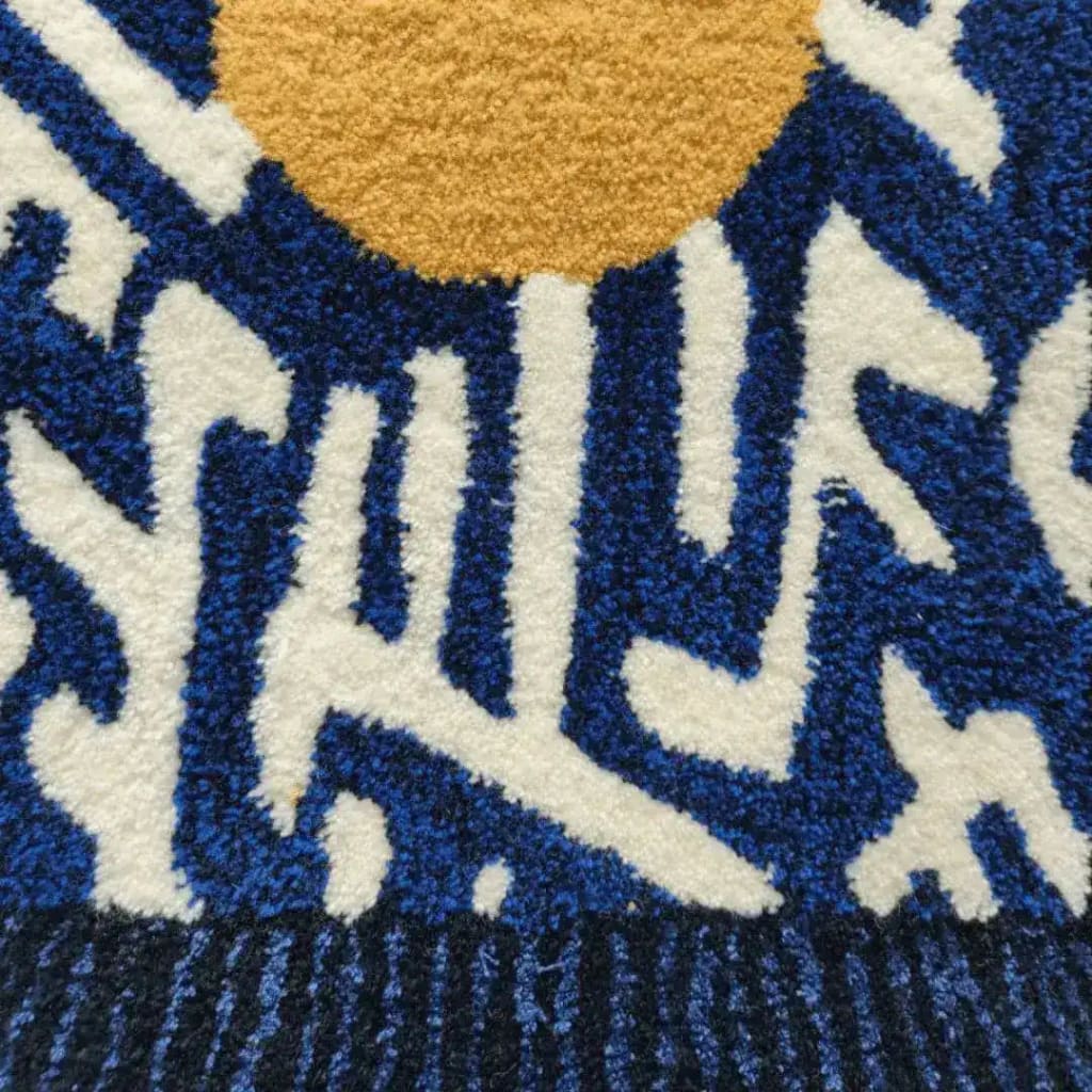 Valley of the Suns Hand Tufted Wool Rug - Blue and Yellow - Image 5