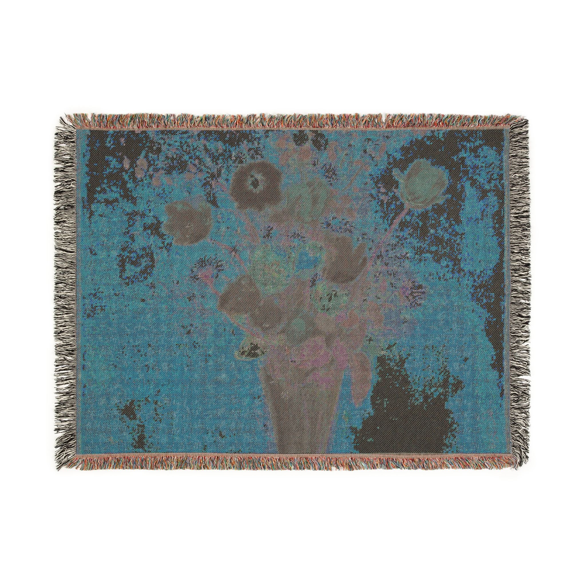 vase-of-flowers-odilon-redon | Woven Tapestry Blanket - Image 12